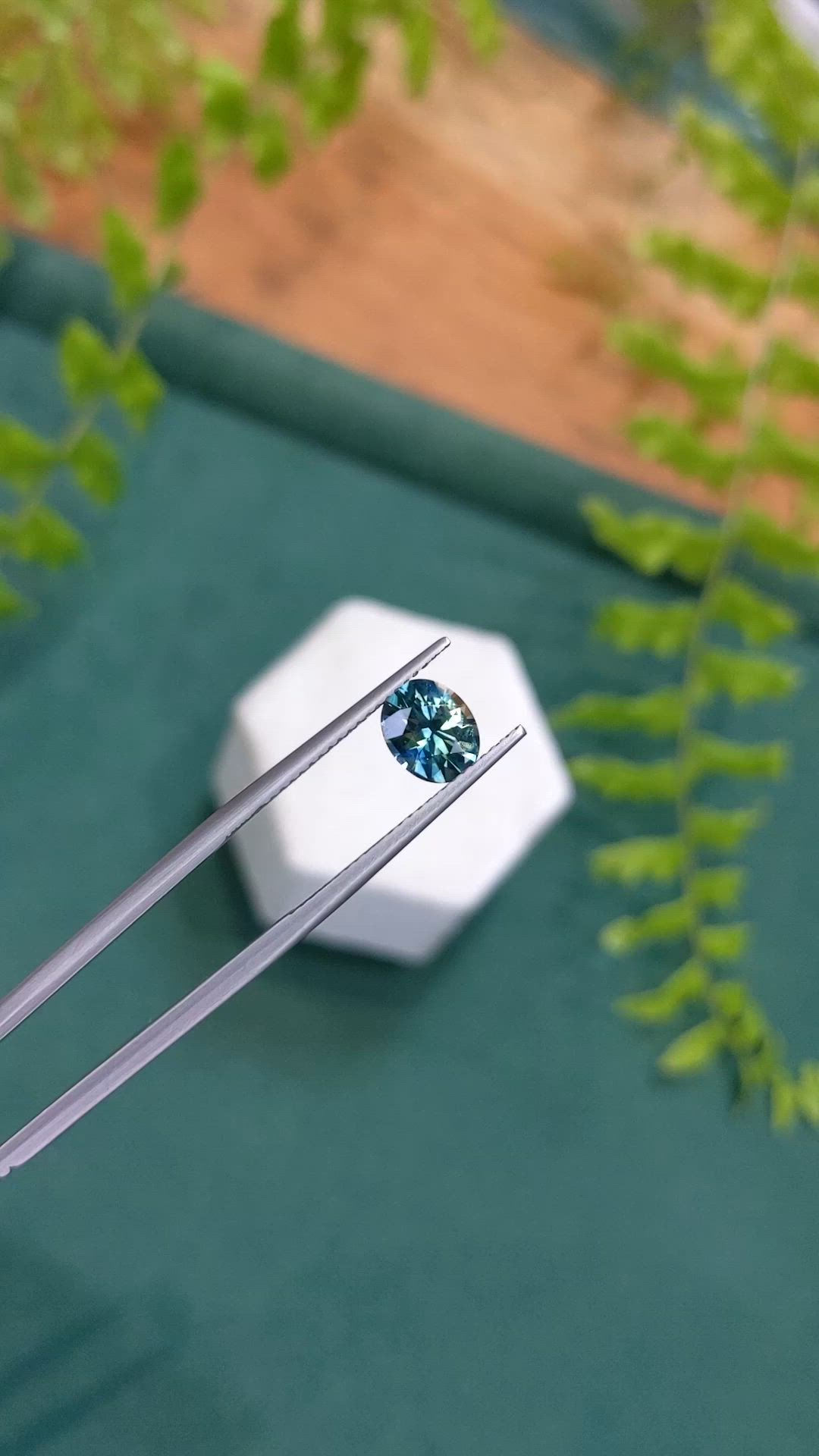 1.41 Ct. Bluish Green Sapphire from Montana Size Video
