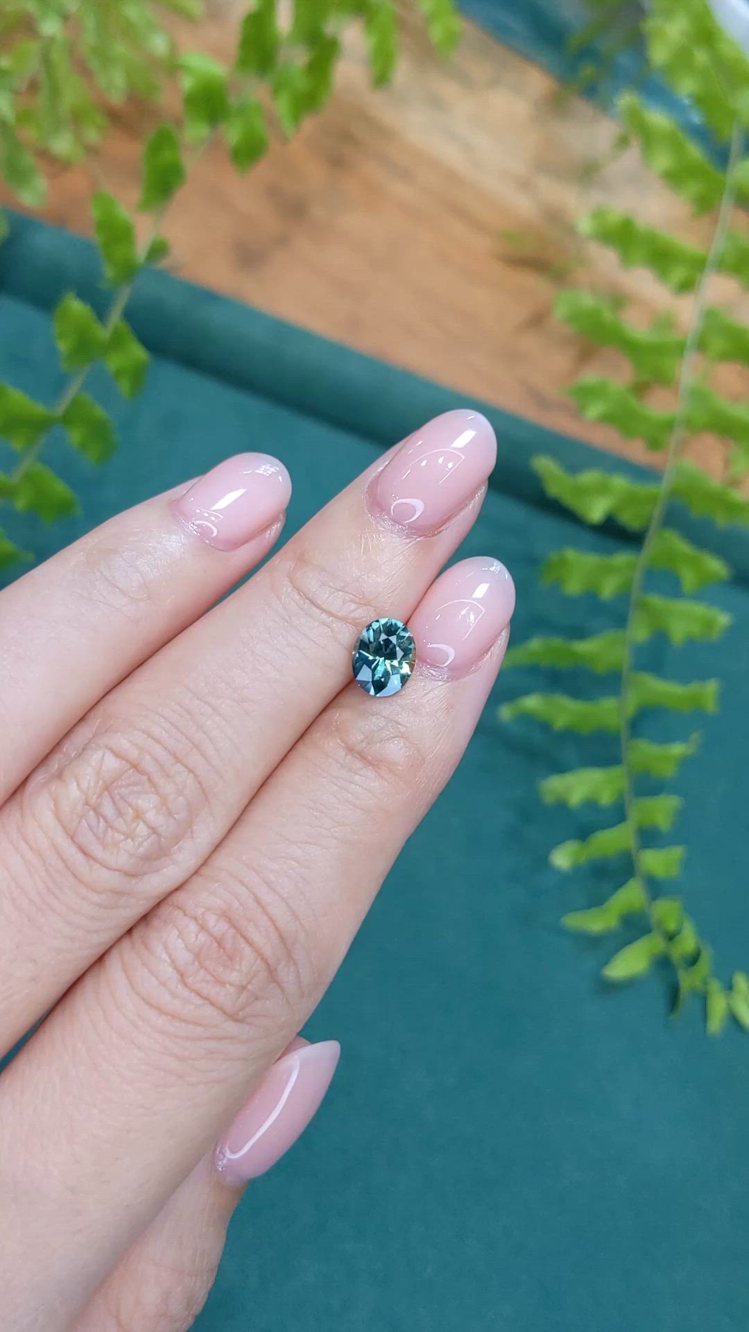 1.41 Ct. Bluish Green Sapphire from Montana Size Video