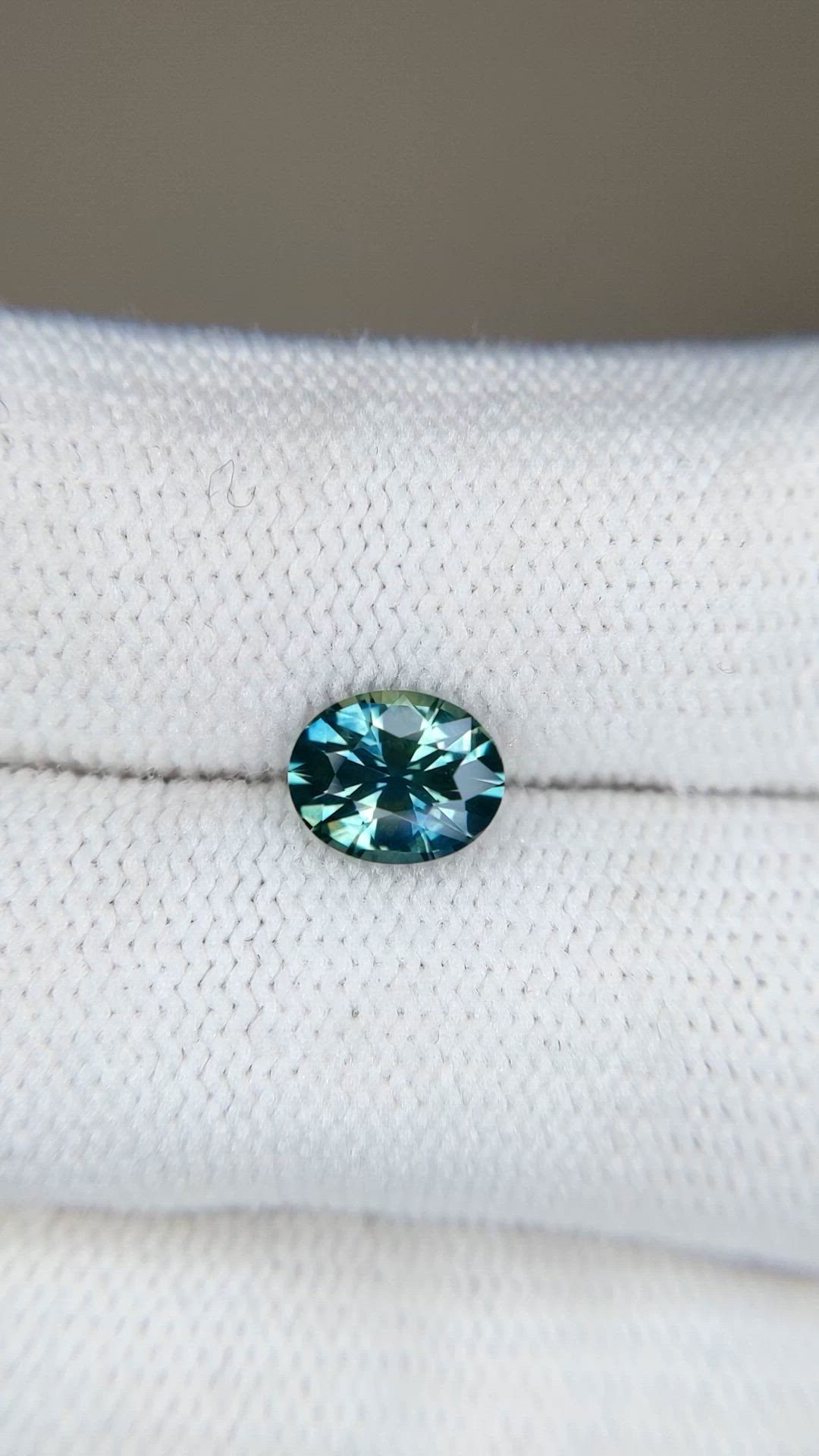 1.41 Ct. Bluish Green Sapphire from Montana Size Video