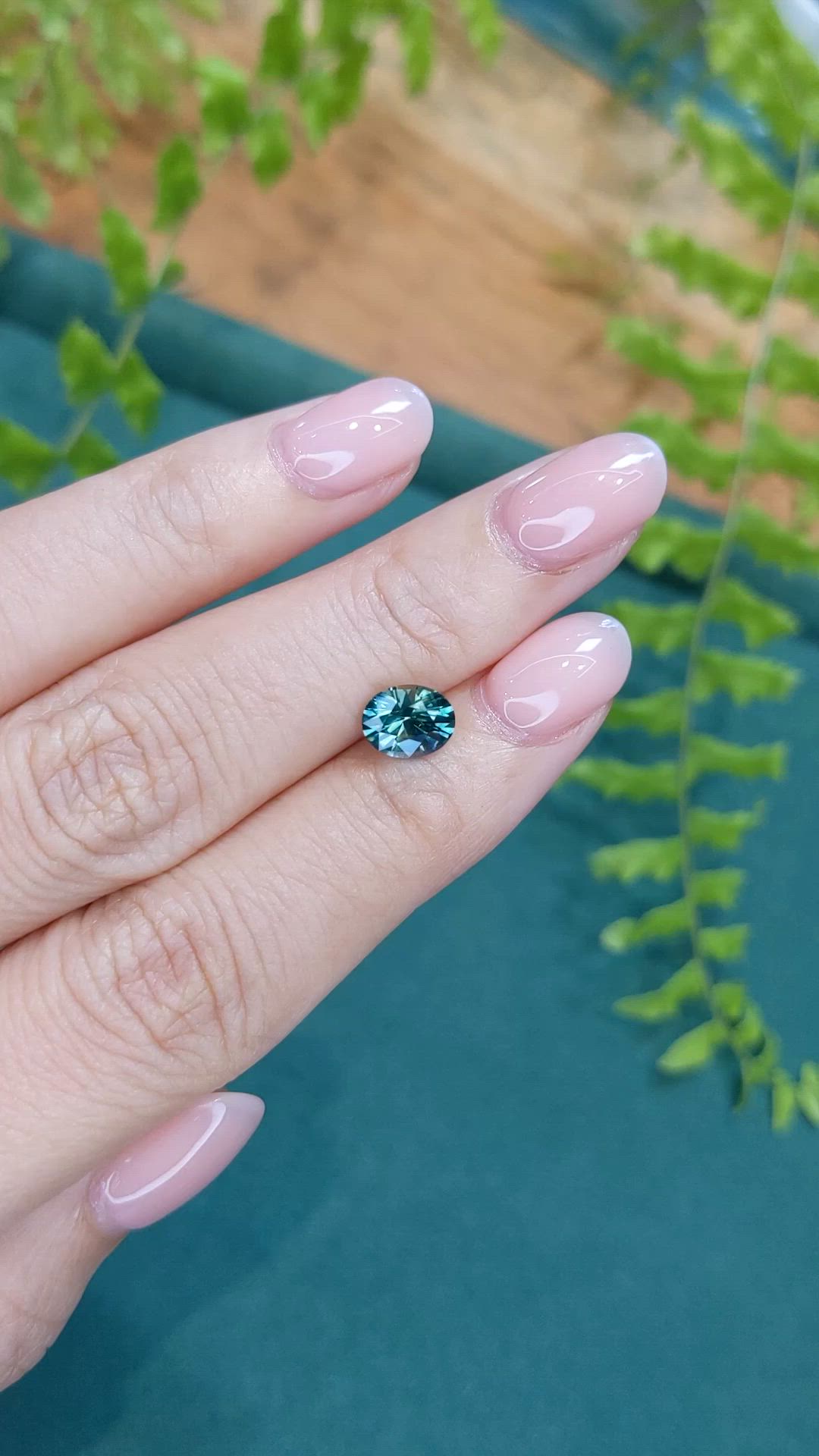 1.41 Ct. Bluish Green Sapphire from Montana Size Video
