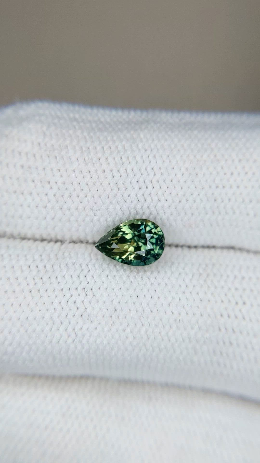 1.51 Ct. Bluish Green Sapphire from Ceylon (Sri Lanka) Size Video