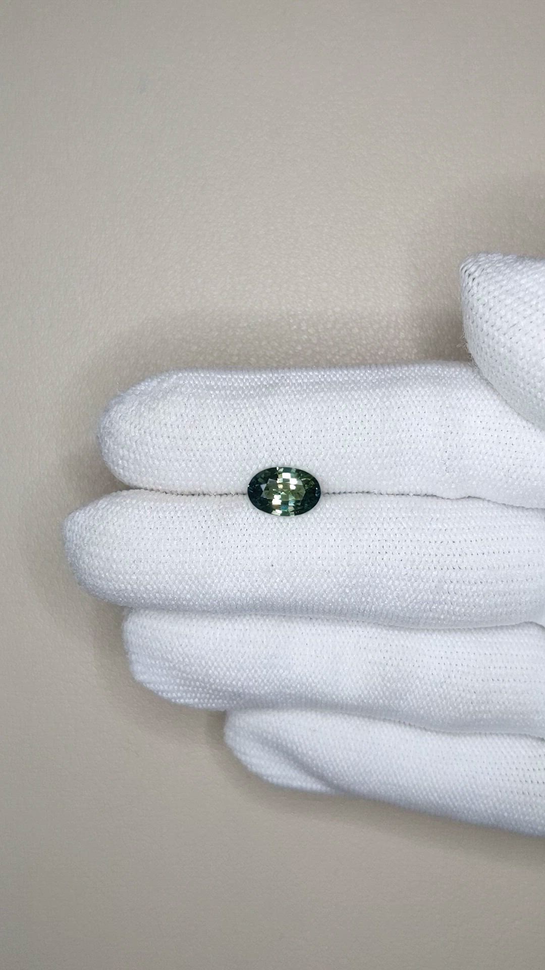 2.07 Ct. Bluish Green Sapphire from Ceylon (Sri Lanka) Size Video