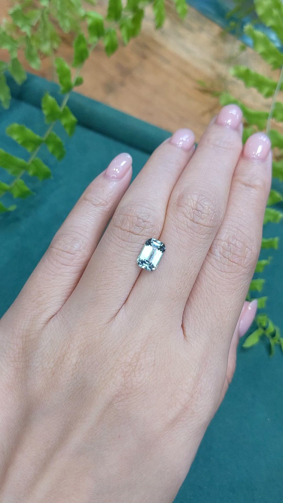 2.24 Ct. Bluish Green Sapphire from Ceylon (Sri Lanka) Size Video