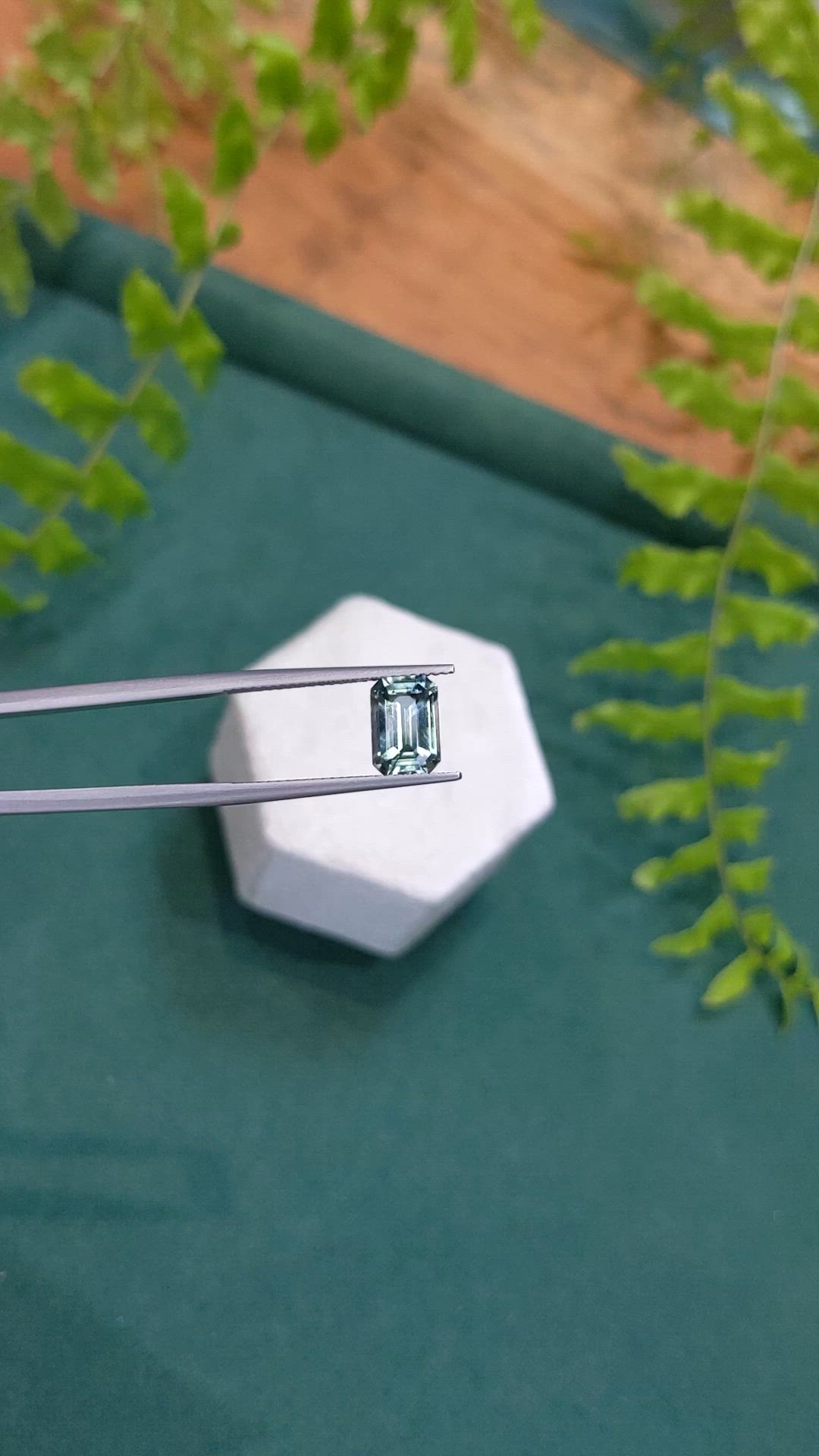 2.24 Ct. Bluish Green Sapphire from Ceylon (Sri Lanka) Size Video