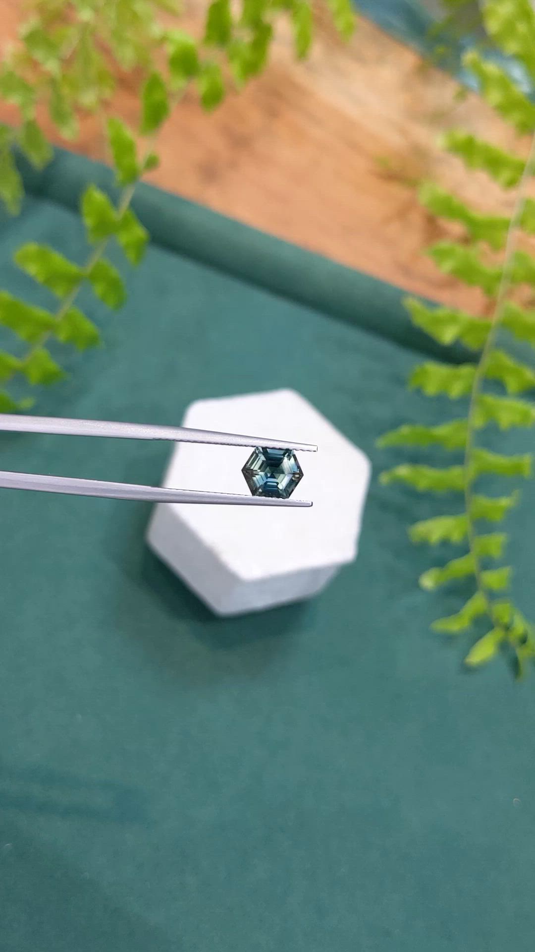 1.69 Ct. Bluish Green Sapphire from Ceylon (Sri Lanka) Size Video