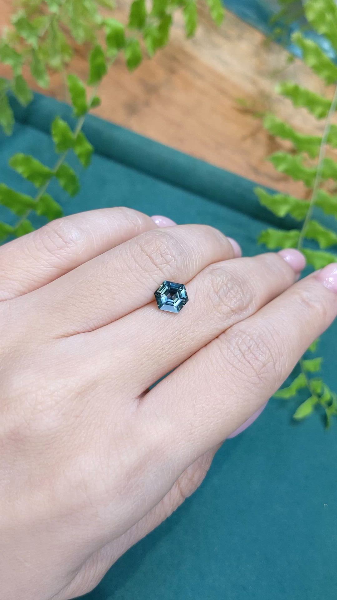 1.69 Ct. Bluish Green Sapphire from Ceylon (Sri Lanka) Size Video