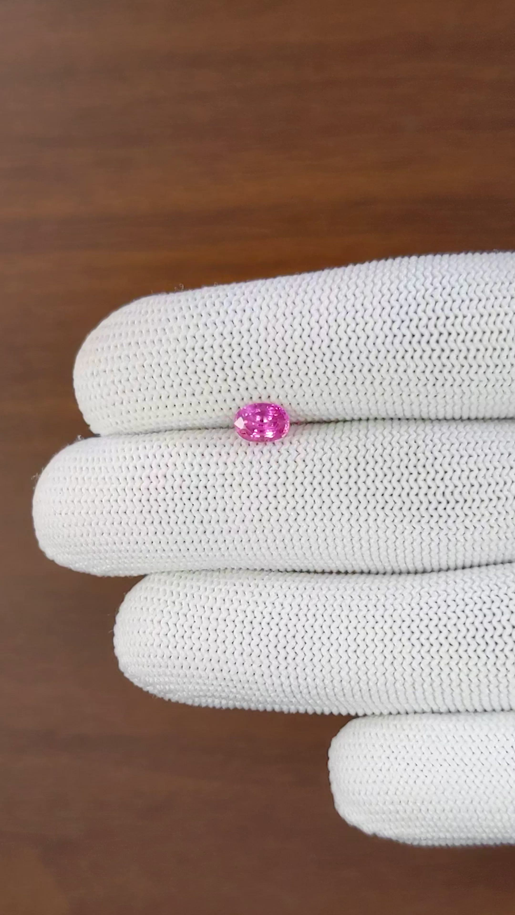 0.81 Ct. Pink Sapphire from Madagascar Size Video
