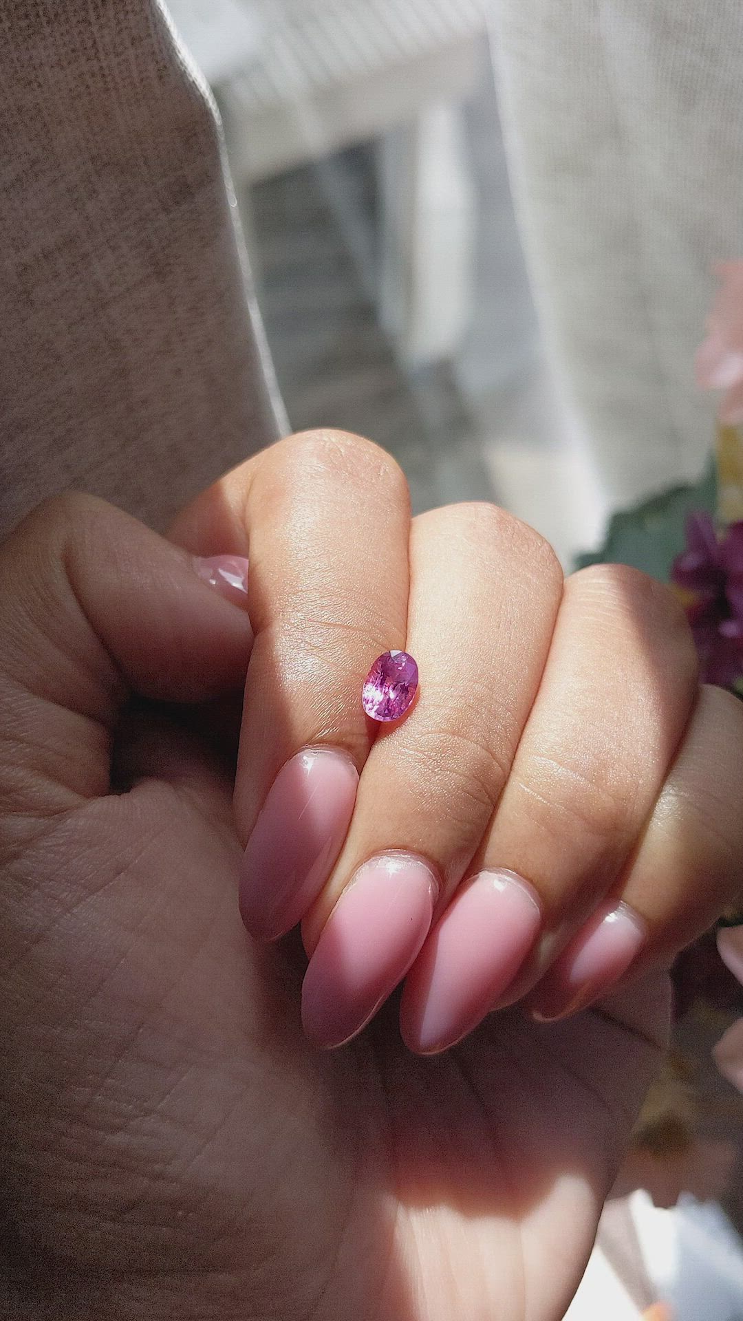 0.81 Ct. Pink Sapphire from Madagascar Size Video