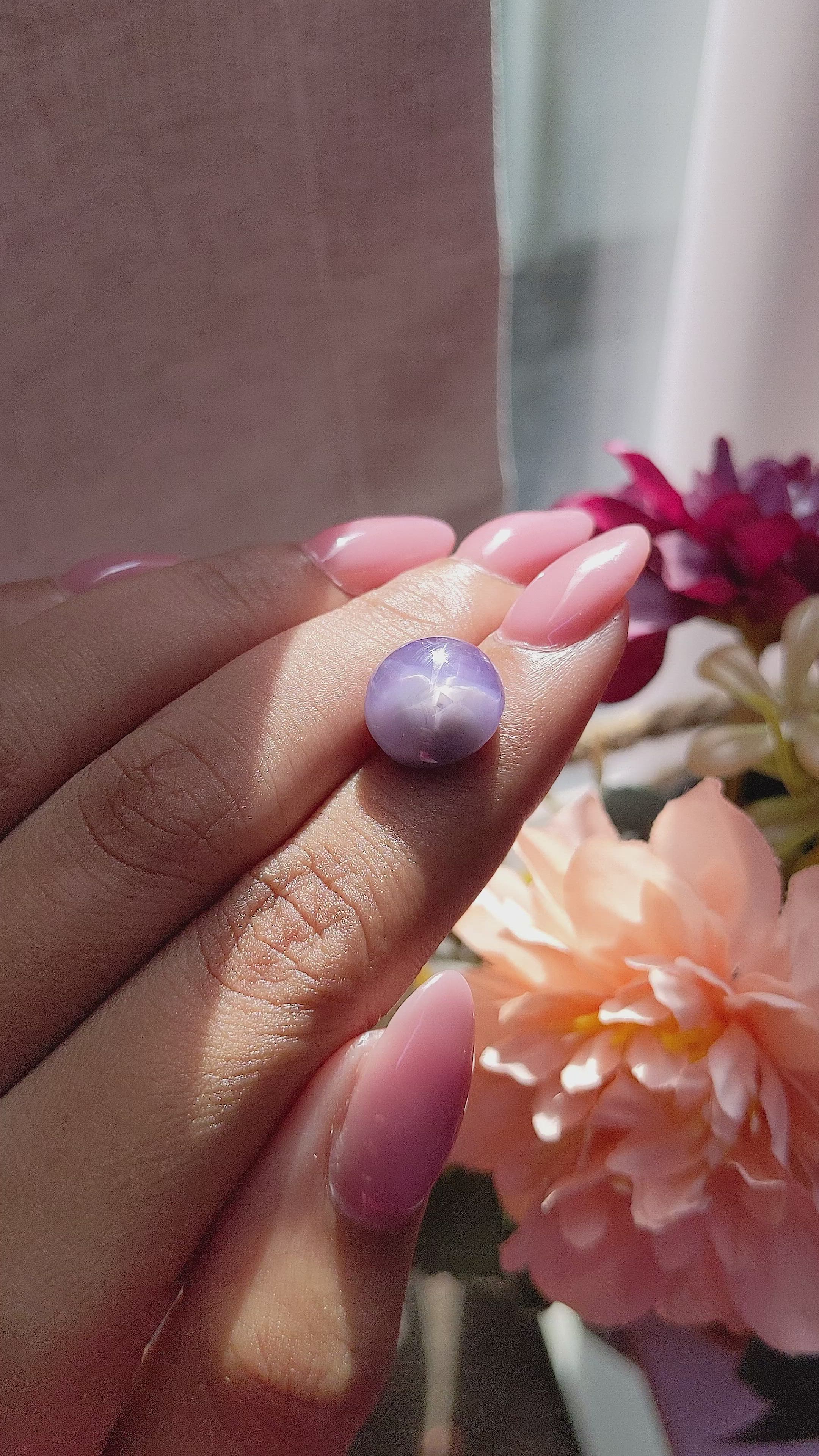 10.73 Ct. Purple Star Sapphire from Ceylon (Sri Lanka) Size Video