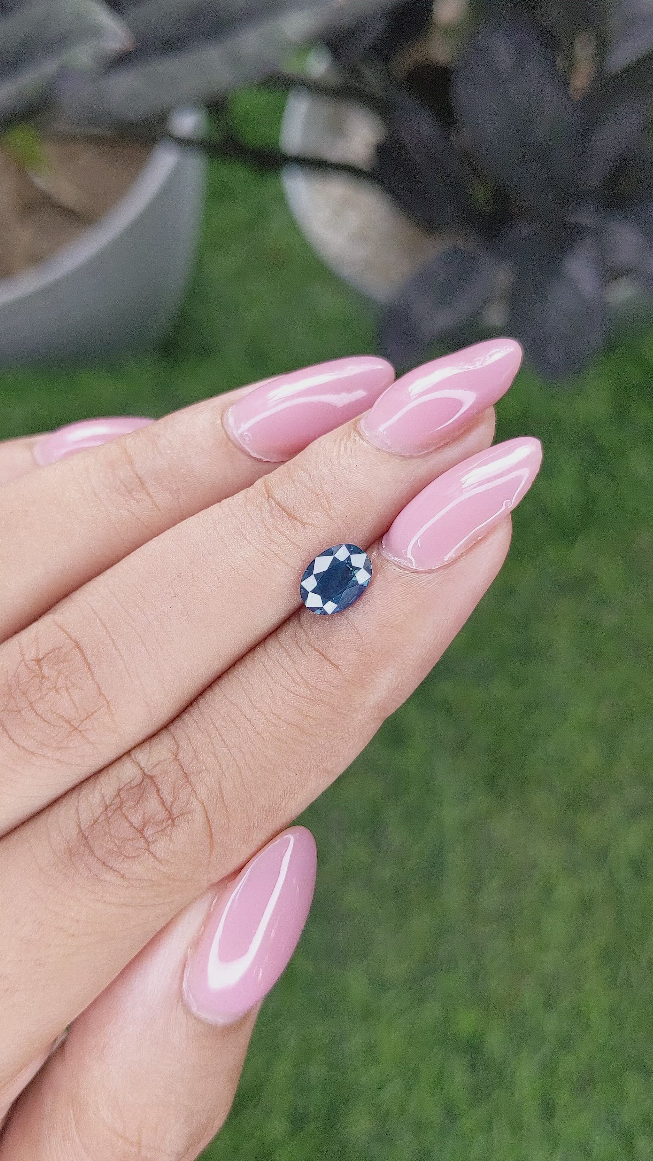 1.13 Ct. Greenish Blue Sapphire from Madagascar Size Video