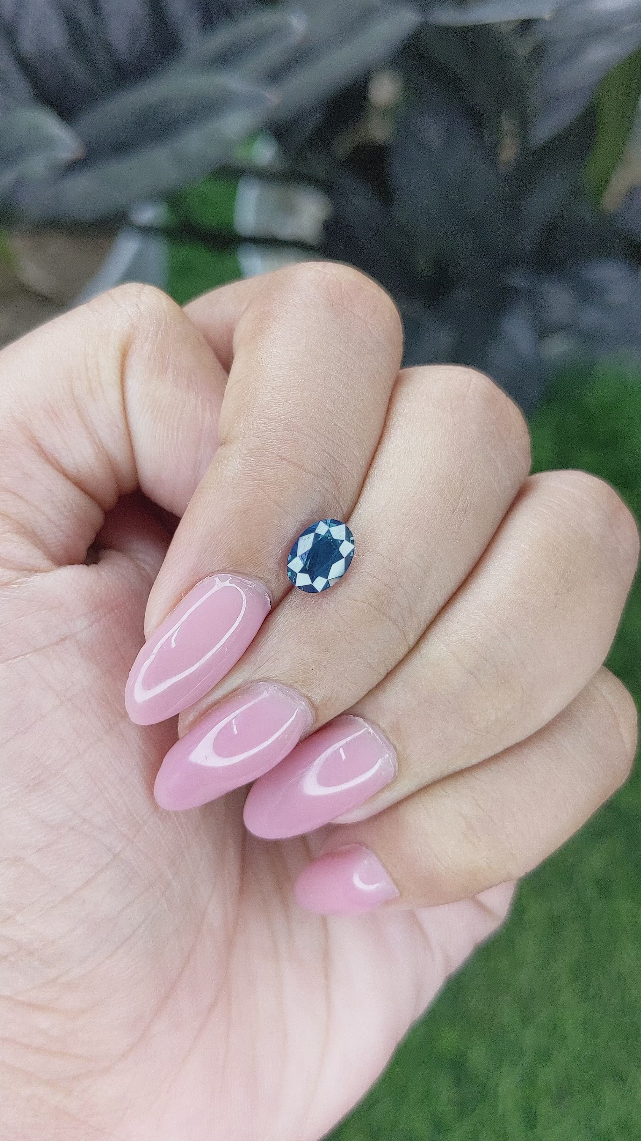1.13 Ct. Greenish Blue Sapphire from Madagascar Size Video