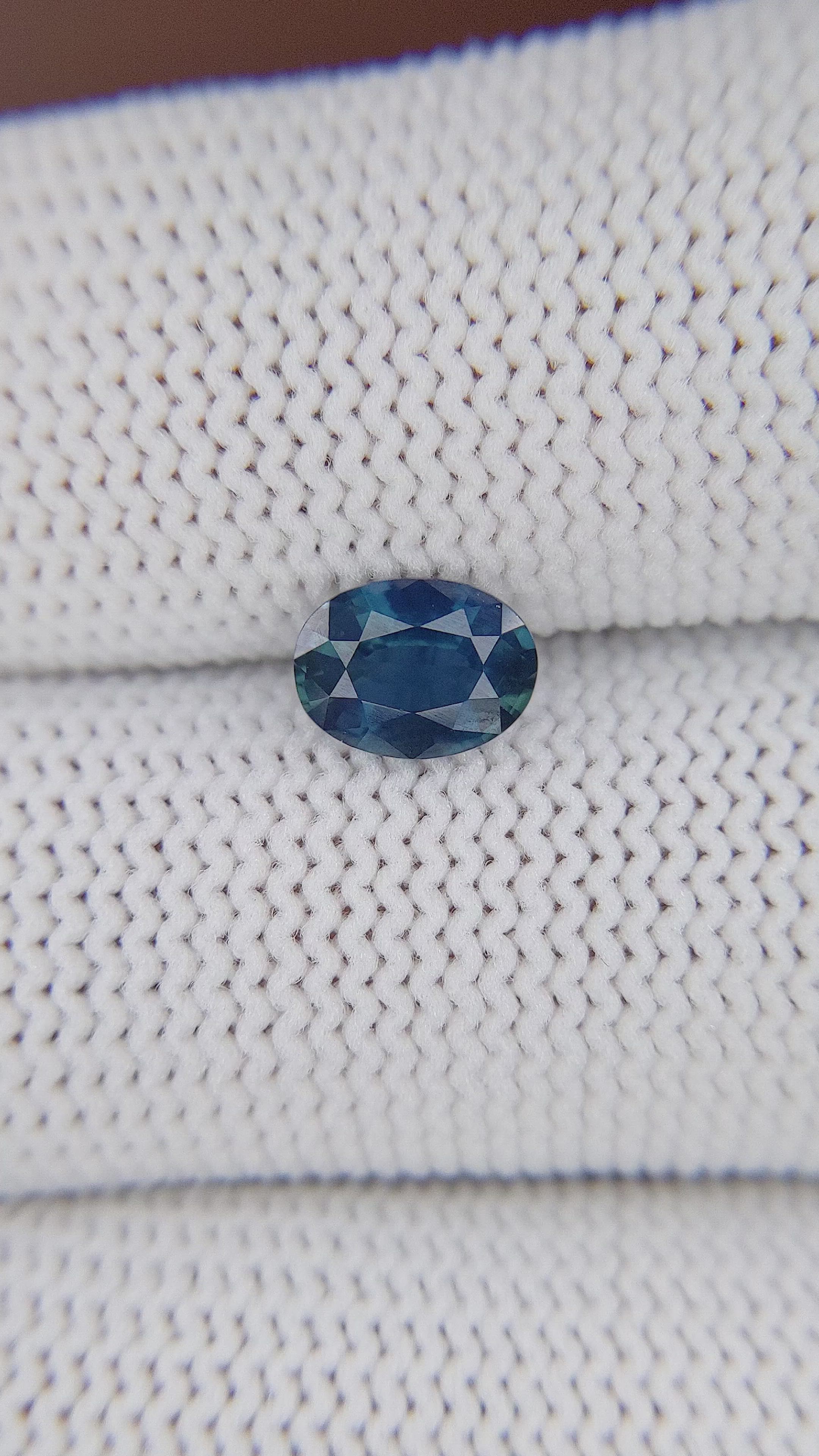 1.13 Ct. Greenish Blue Sapphire from Madagascar Size Video