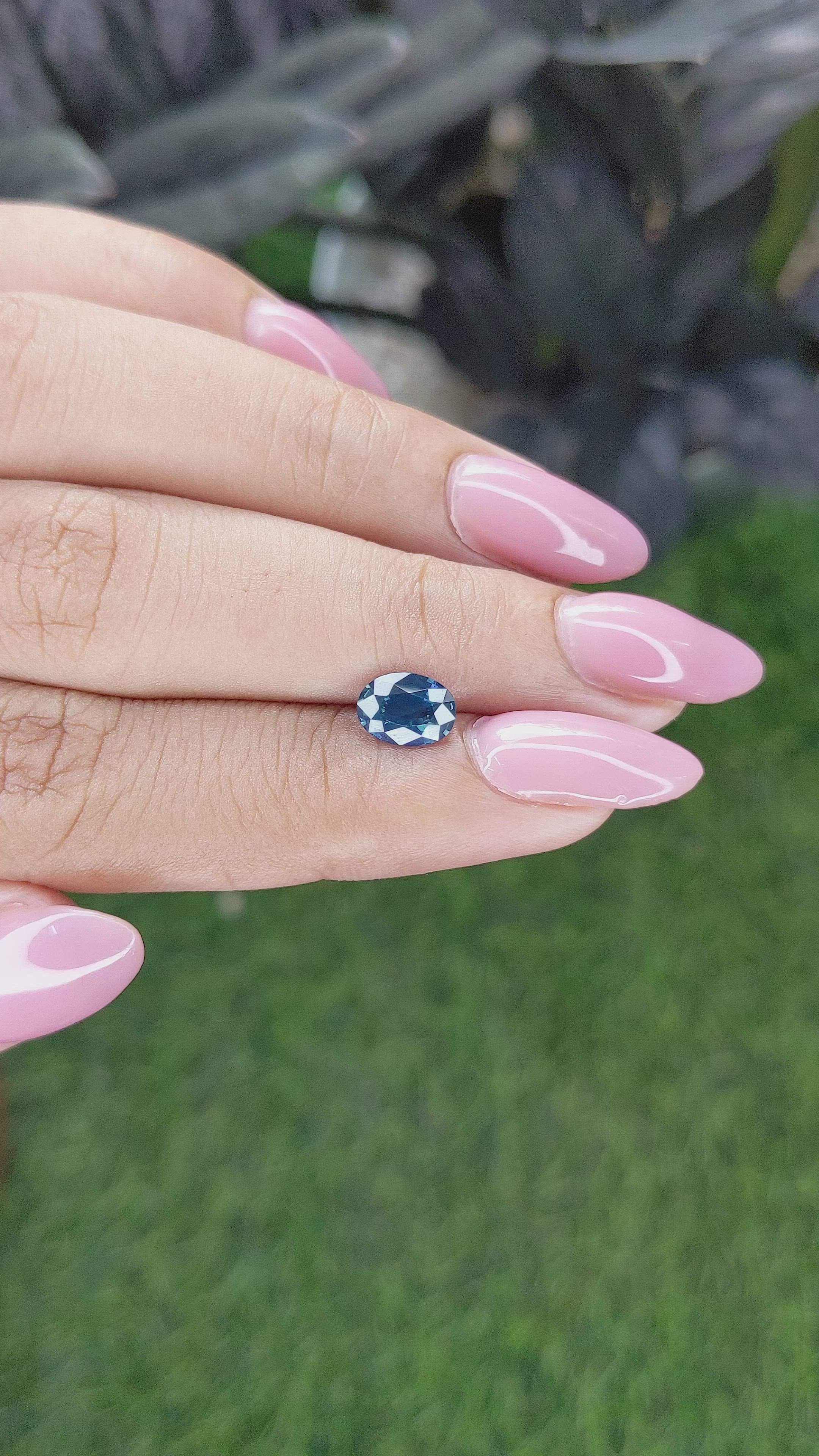 1.13 Ct. Greenish Blue Sapphire from Madagascar Size Video