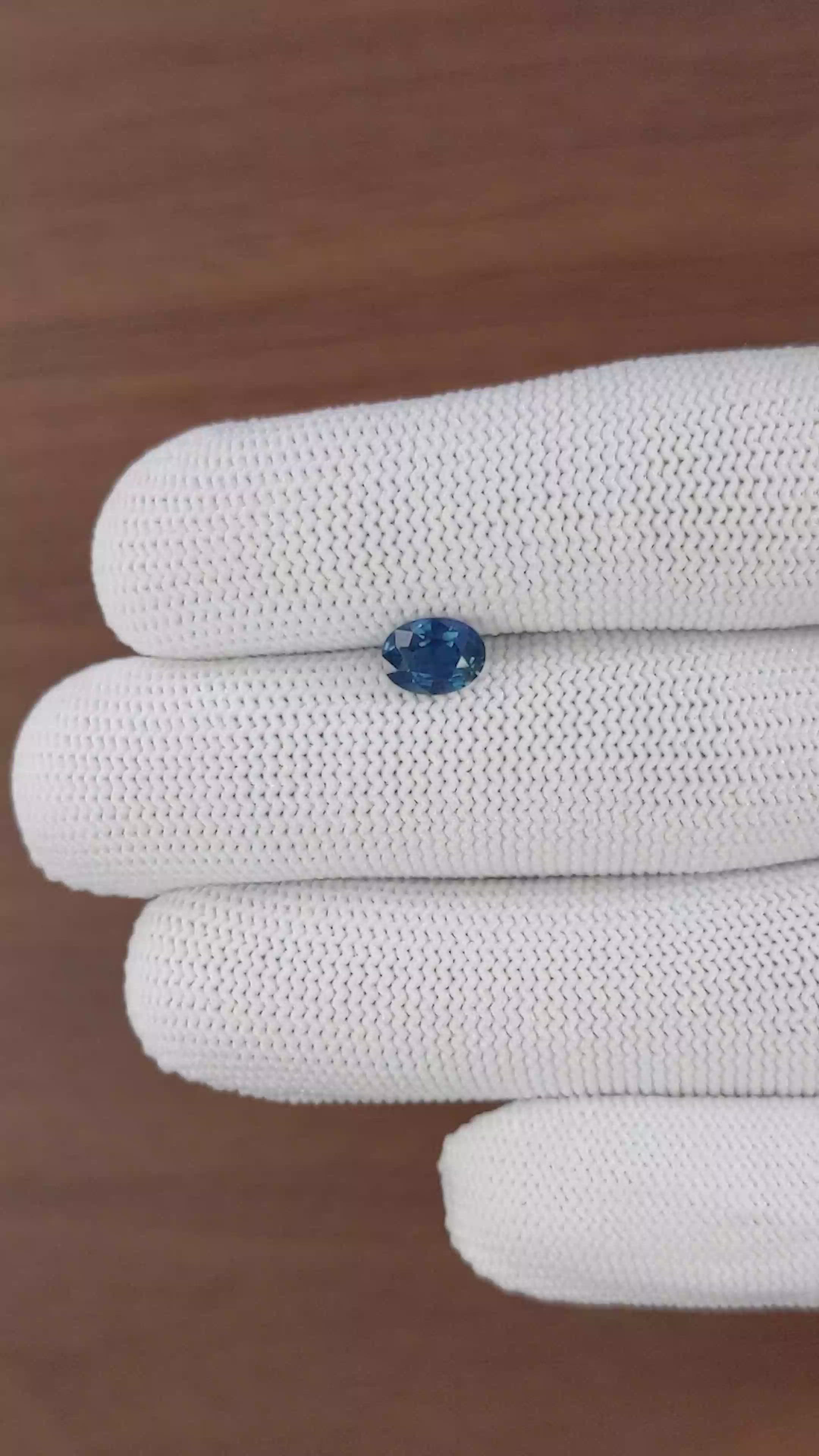 1.13 Ct. Greenish Blue Sapphire from Madagascar Size Video