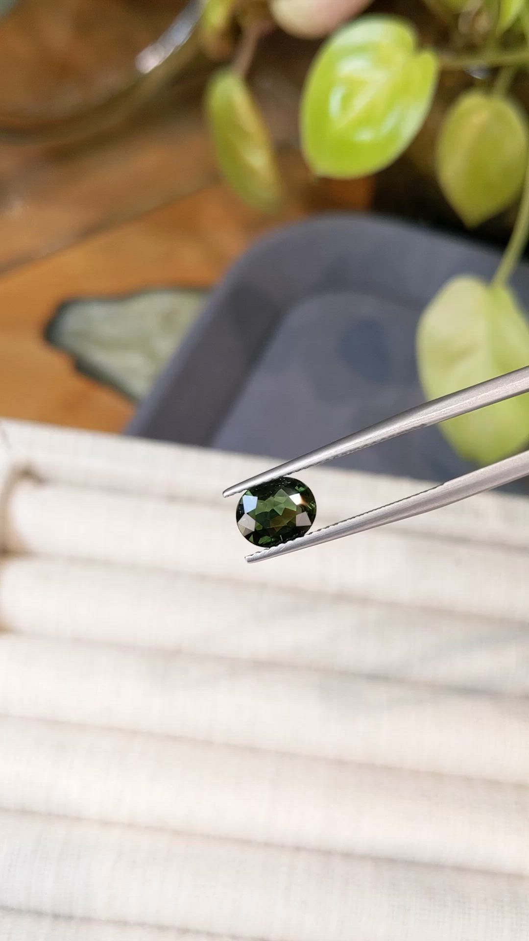 1.34 Ct. Green Sapphire from Australia Size Video