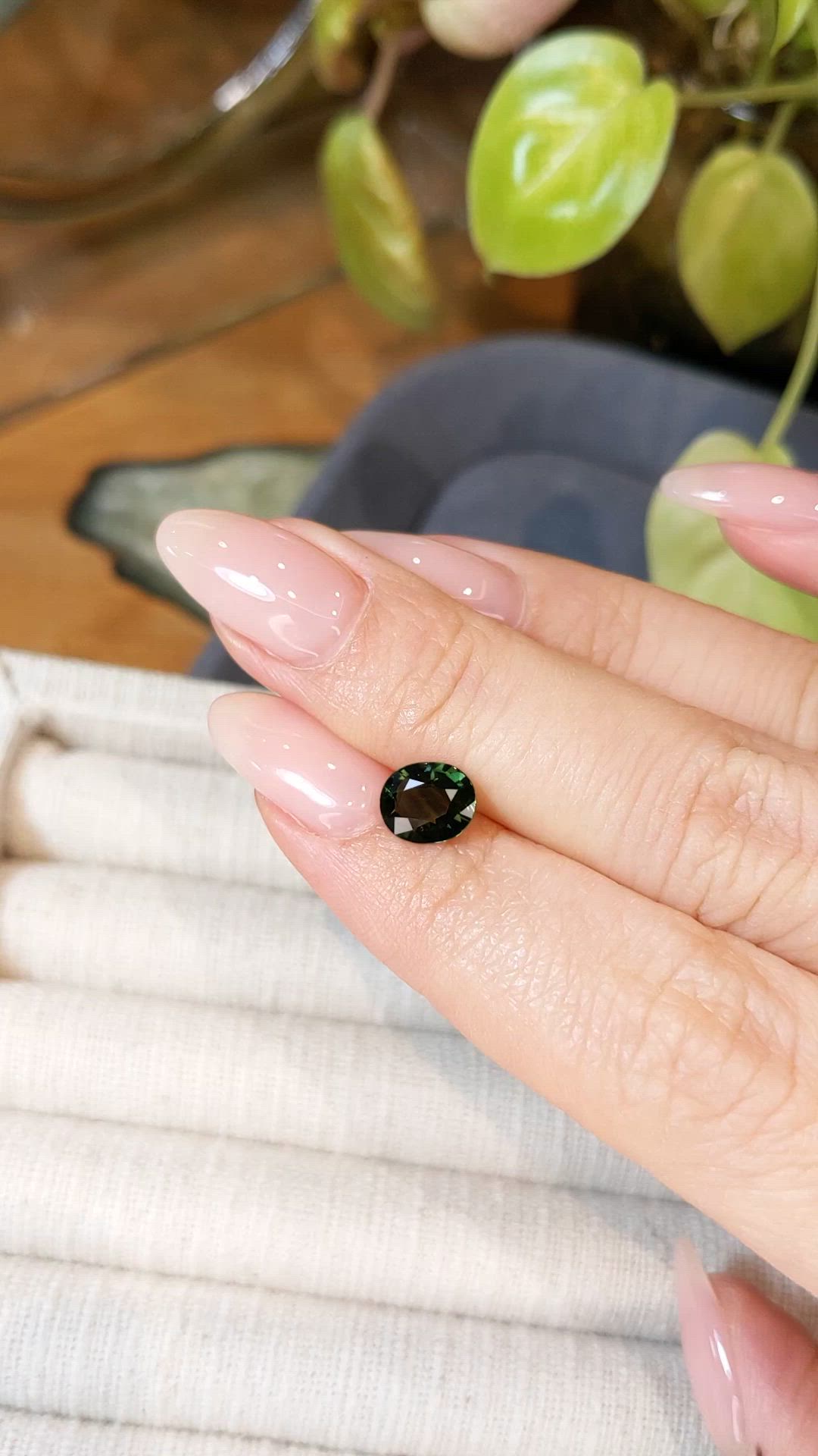 1.34 Ct. Green Sapphire from Australia Size Video
