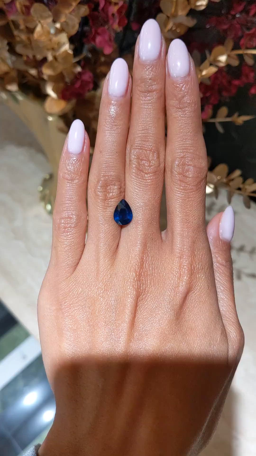 2.55 Ct. Blue Sapphire from Ceylon (Sri Lanka) Size Video