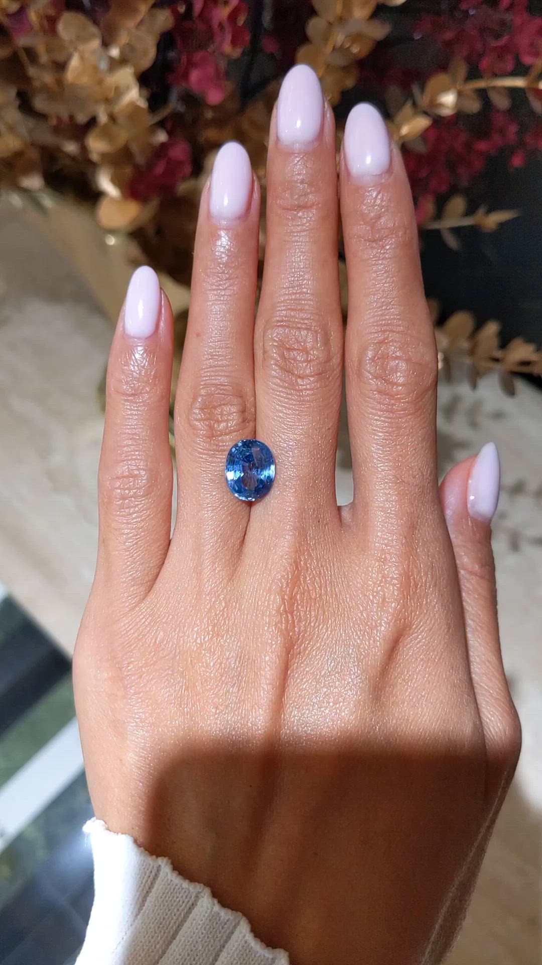6.05 Ct. Blue Sapphire from Ceylon (Sri Lanka) Size Video