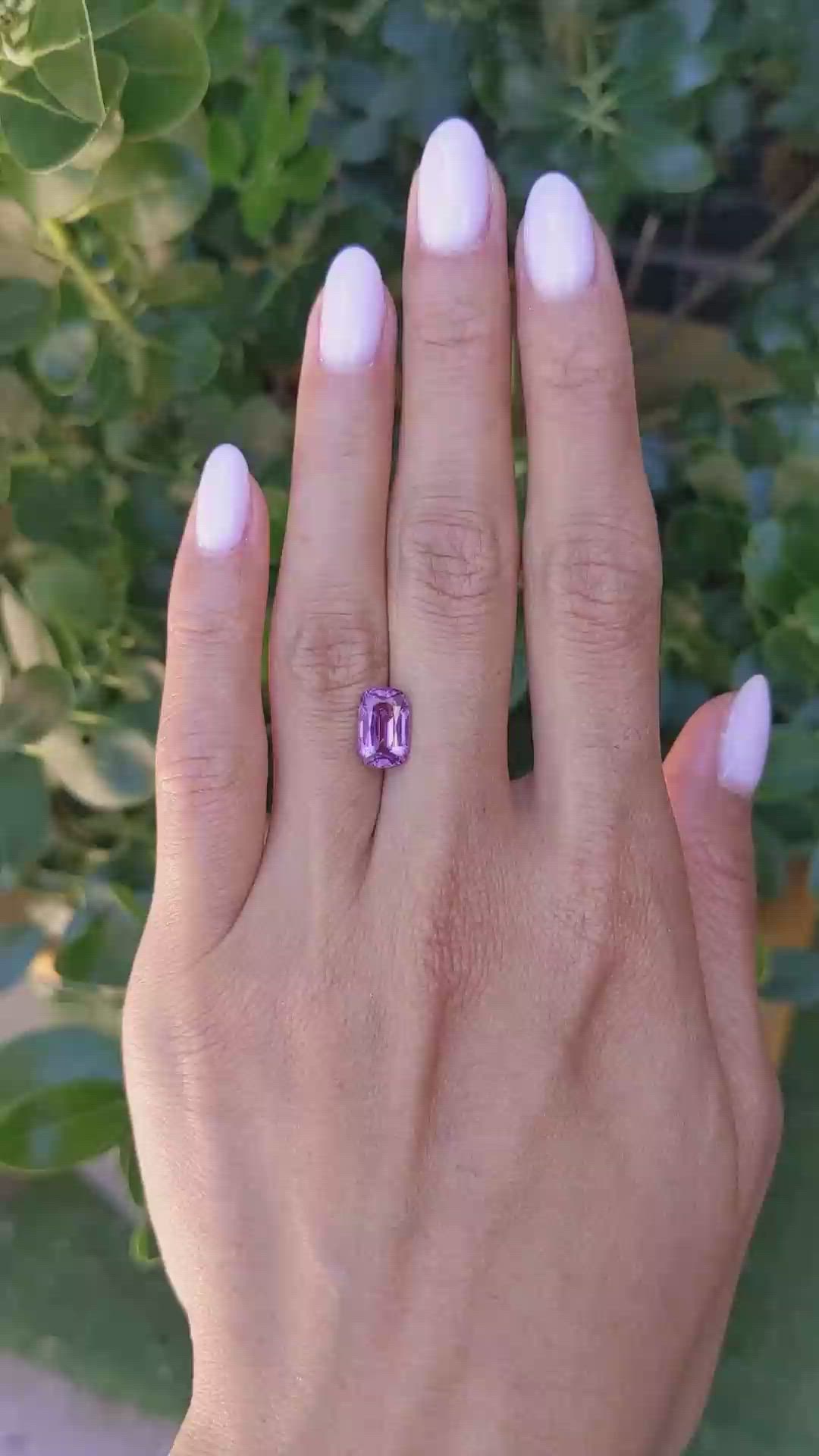 3.03 Ct. Pinkish Purple Sapphire from Ceylon (Sri Lanka) Size Video