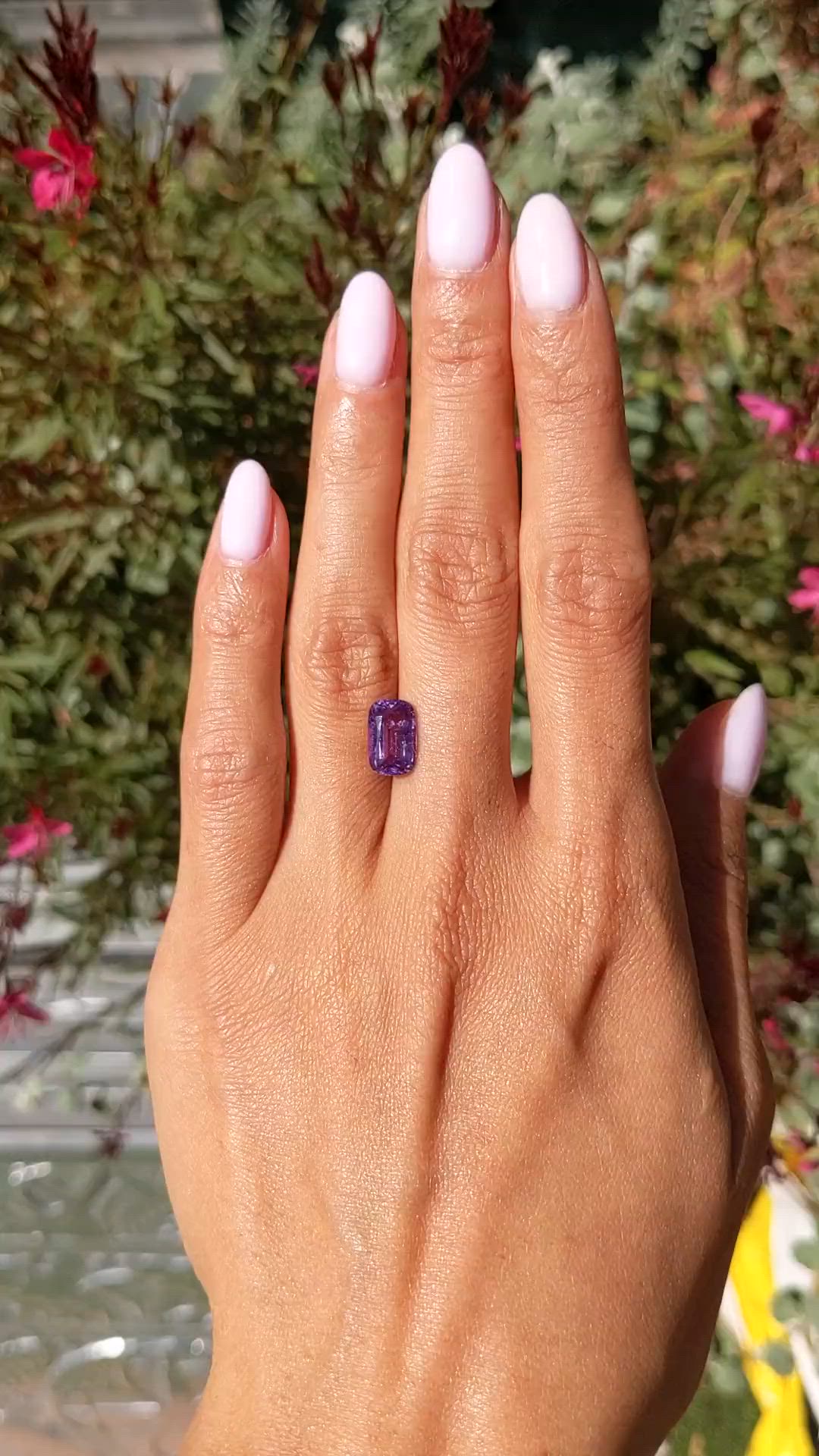 3.03 Ct. Pinkish Purple Sapphire from Ceylon (Sri Lanka) Size Video