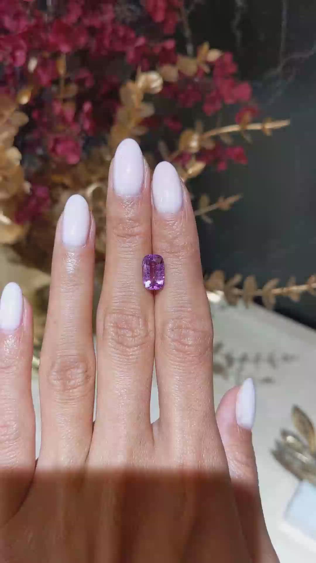 3.03 Ct. Pinkish Purple Sapphire from Ceylon (Sri Lanka) Size Video