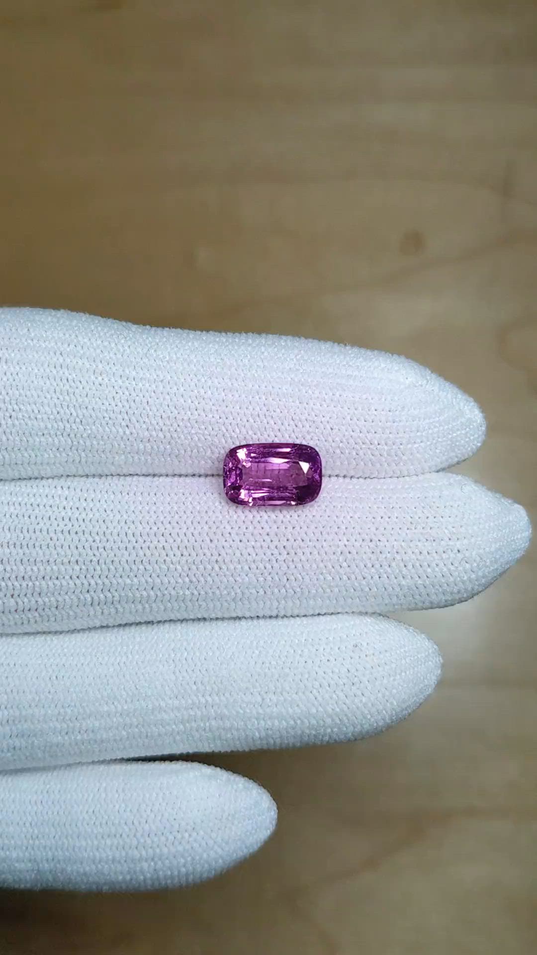 3.03 Ct. Pinkish Purple Sapphire from Ceylon (Sri Lanka) Size Video