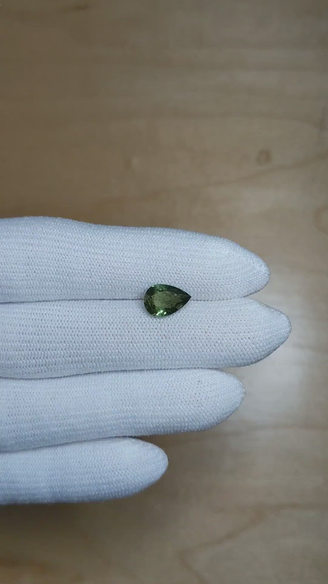 2.03 Ct. Yellowish Green Sapphire from Madagascar Size Video