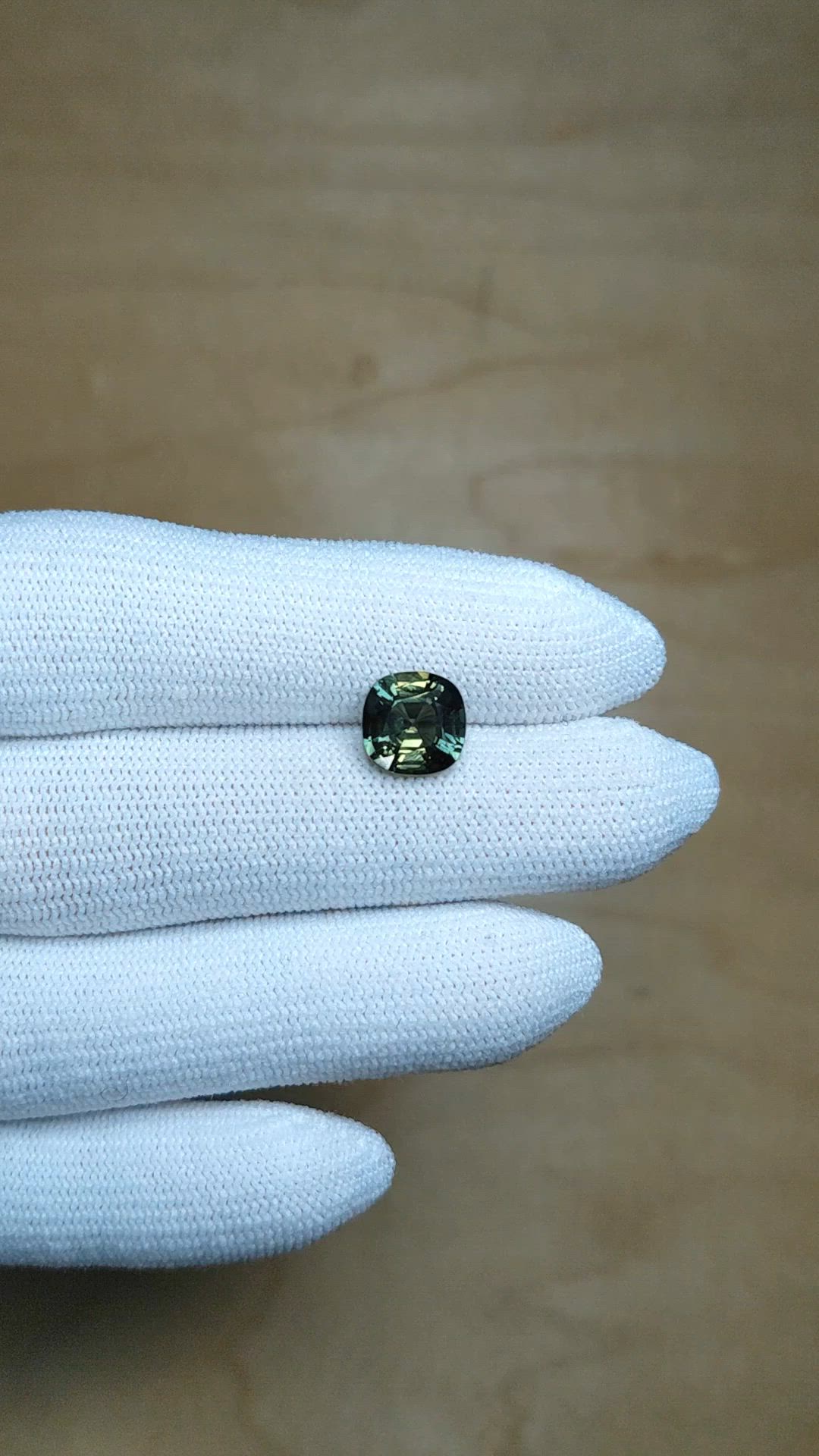 2.81 Ct. Bluish Green Sapphire from Madagascar Size Video