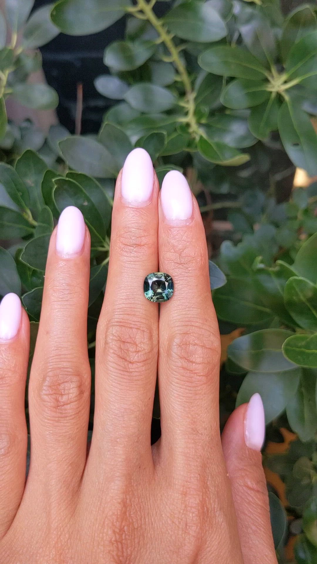 2.81 Ct. Bluish Green Sapphire from Madagascar Size Video