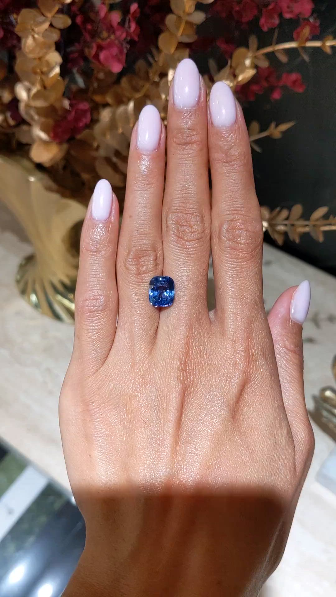 5.17 Ct. Blue Sapphire from Ceylon (Sri Lanka) Size Video