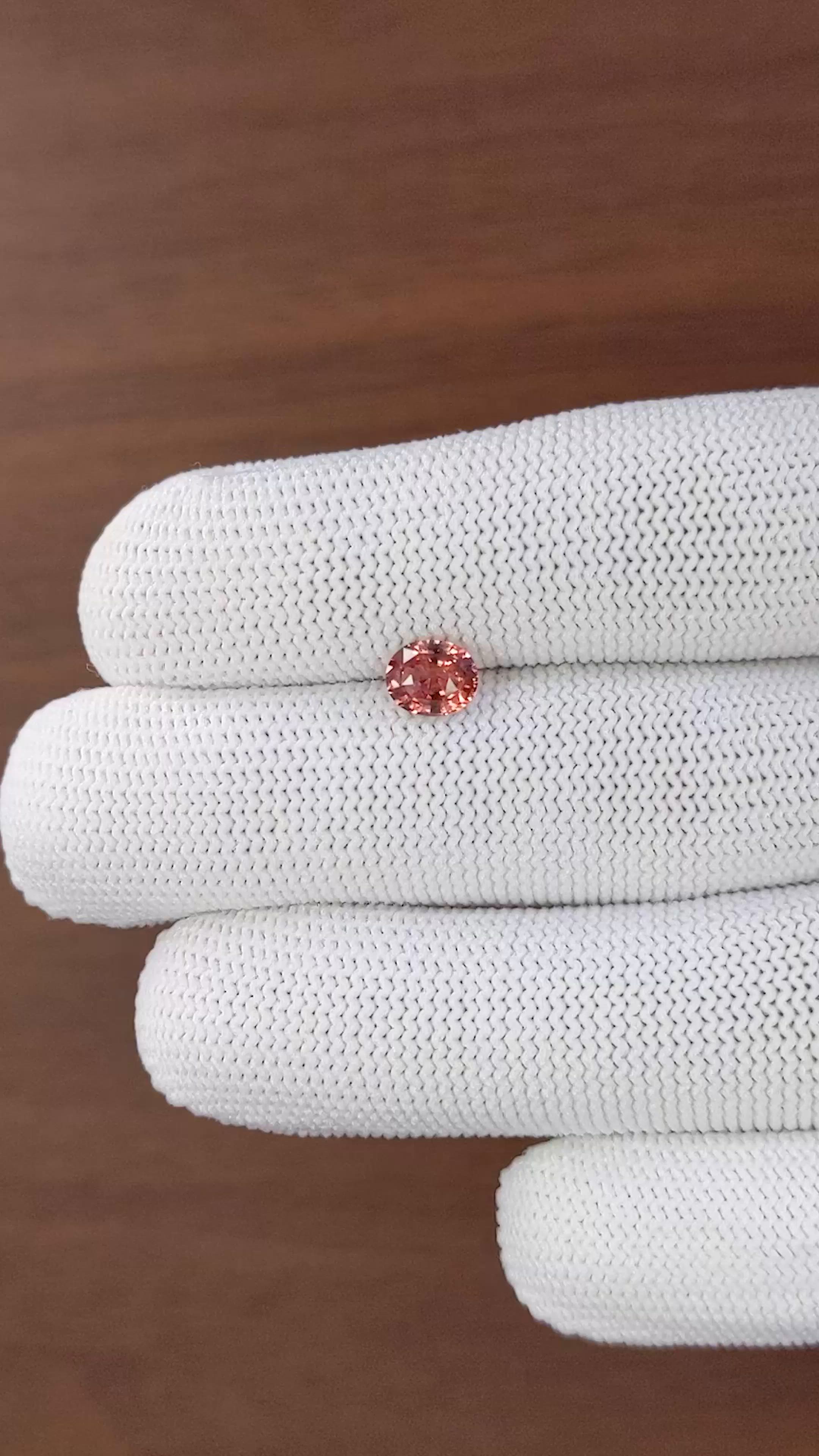 1.12 Ct. Padparadscha Sapphire from Madagascar Size Video