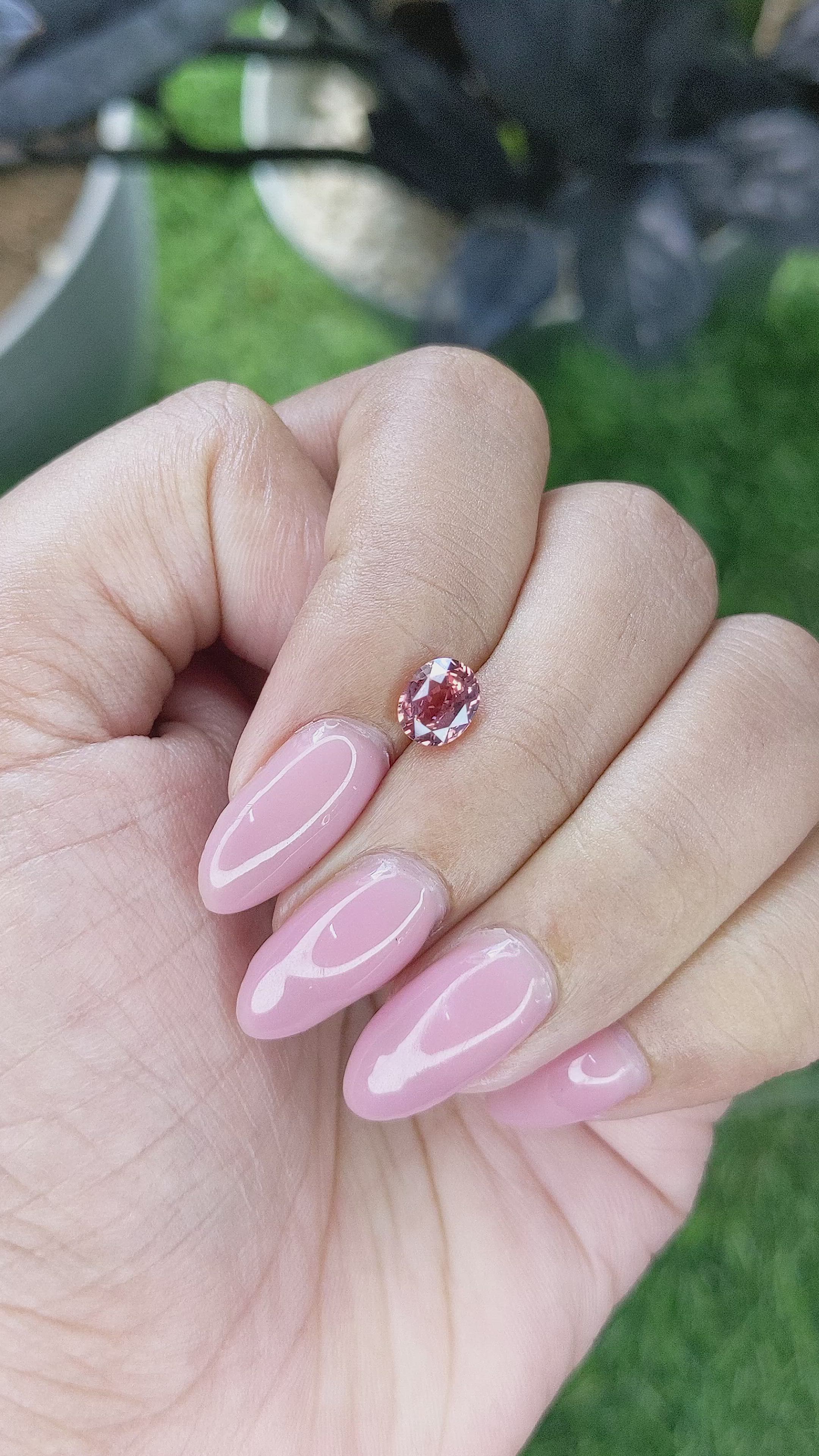 1.12 Ct. Padparadscha Sapphire from Madagascar Size Video