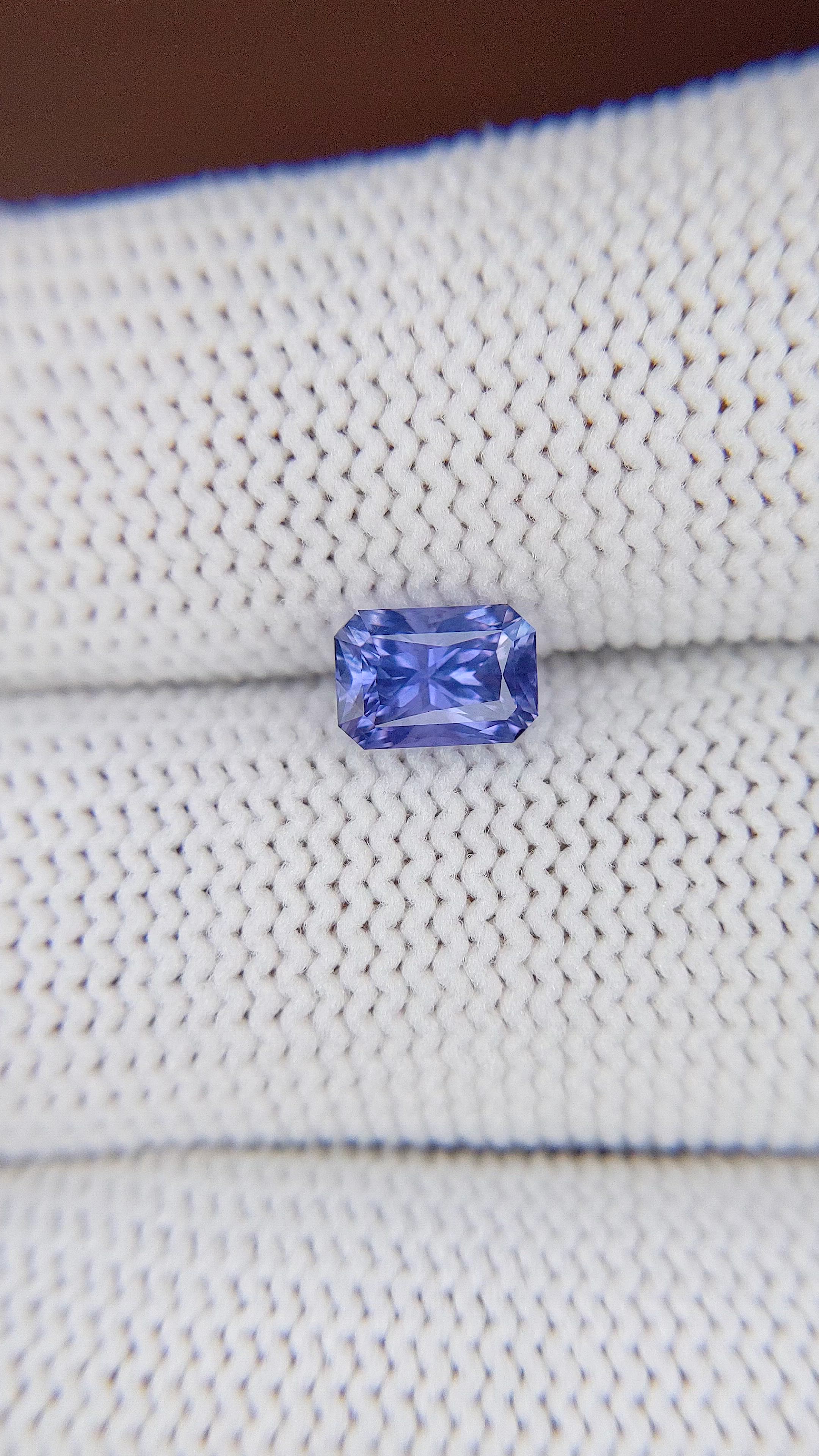 1.29 Ct. Bluish Purple Sapphire from Madagascar Size Video