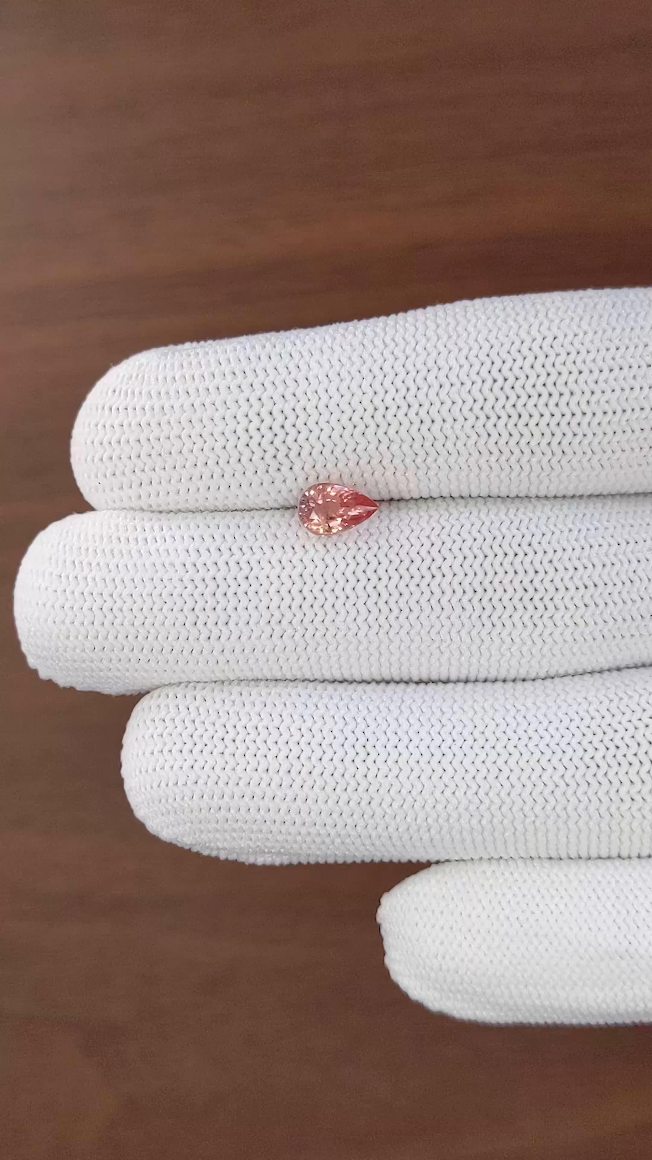 1.05 Ct. Padparadscha Sapphire from Madagascar Size Video
