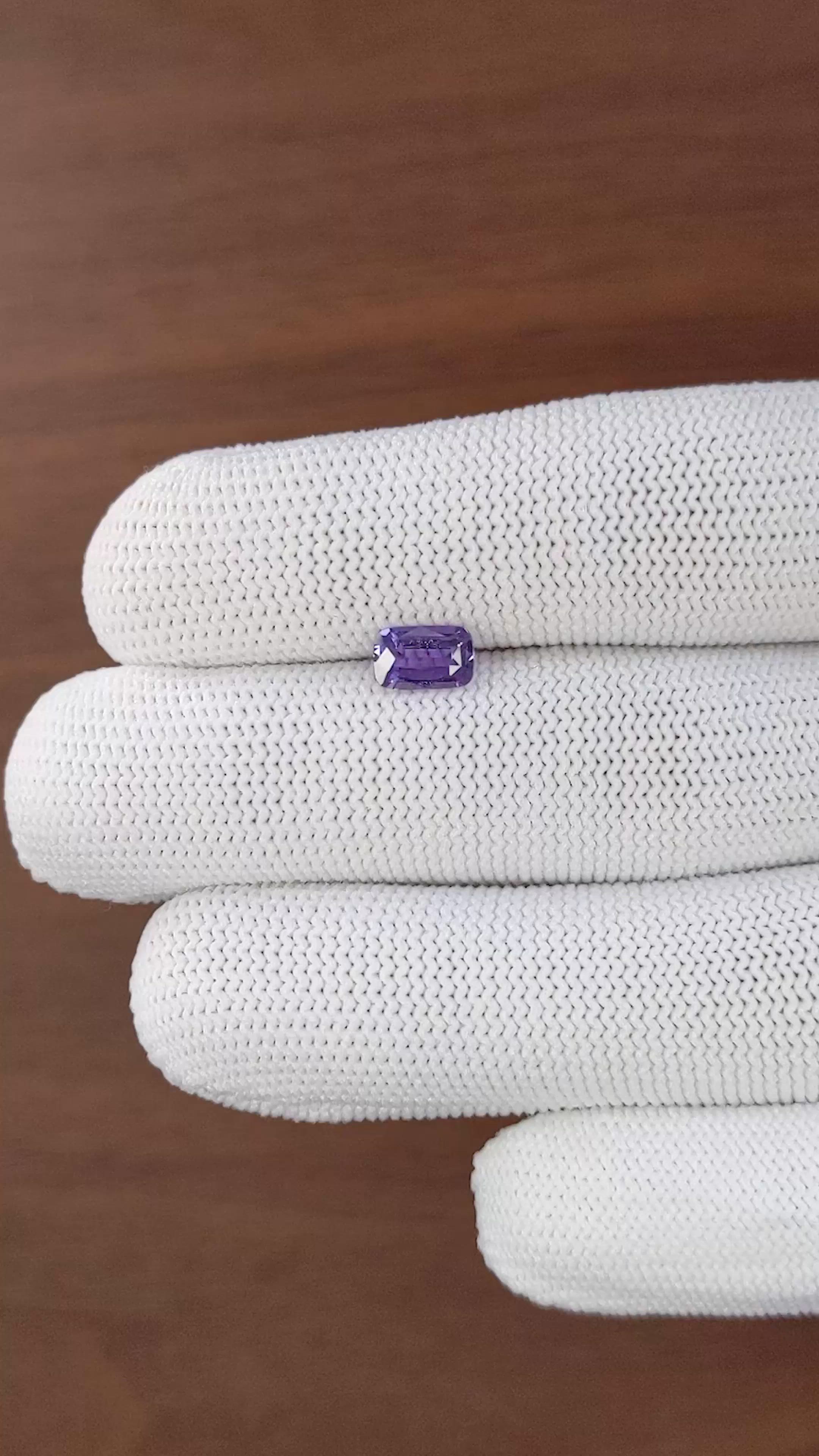 1.02 Ct. Purple Sapphire from Madagascar Size Video