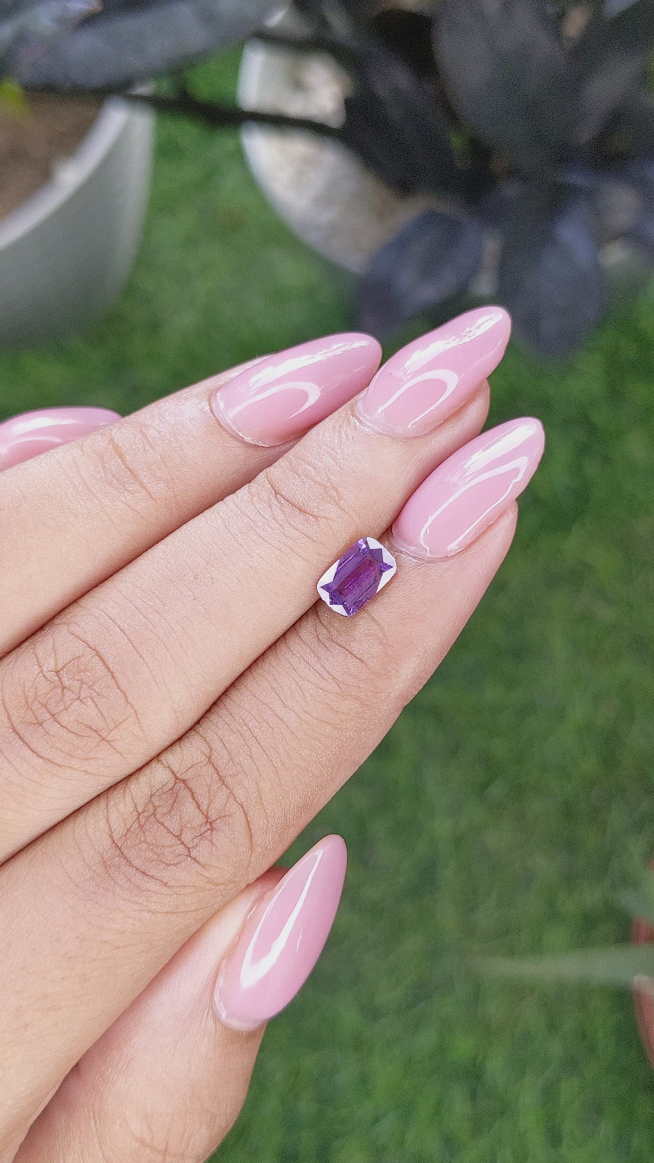 1.02 Ct. Purple Sapphire from Madagascar Size Video