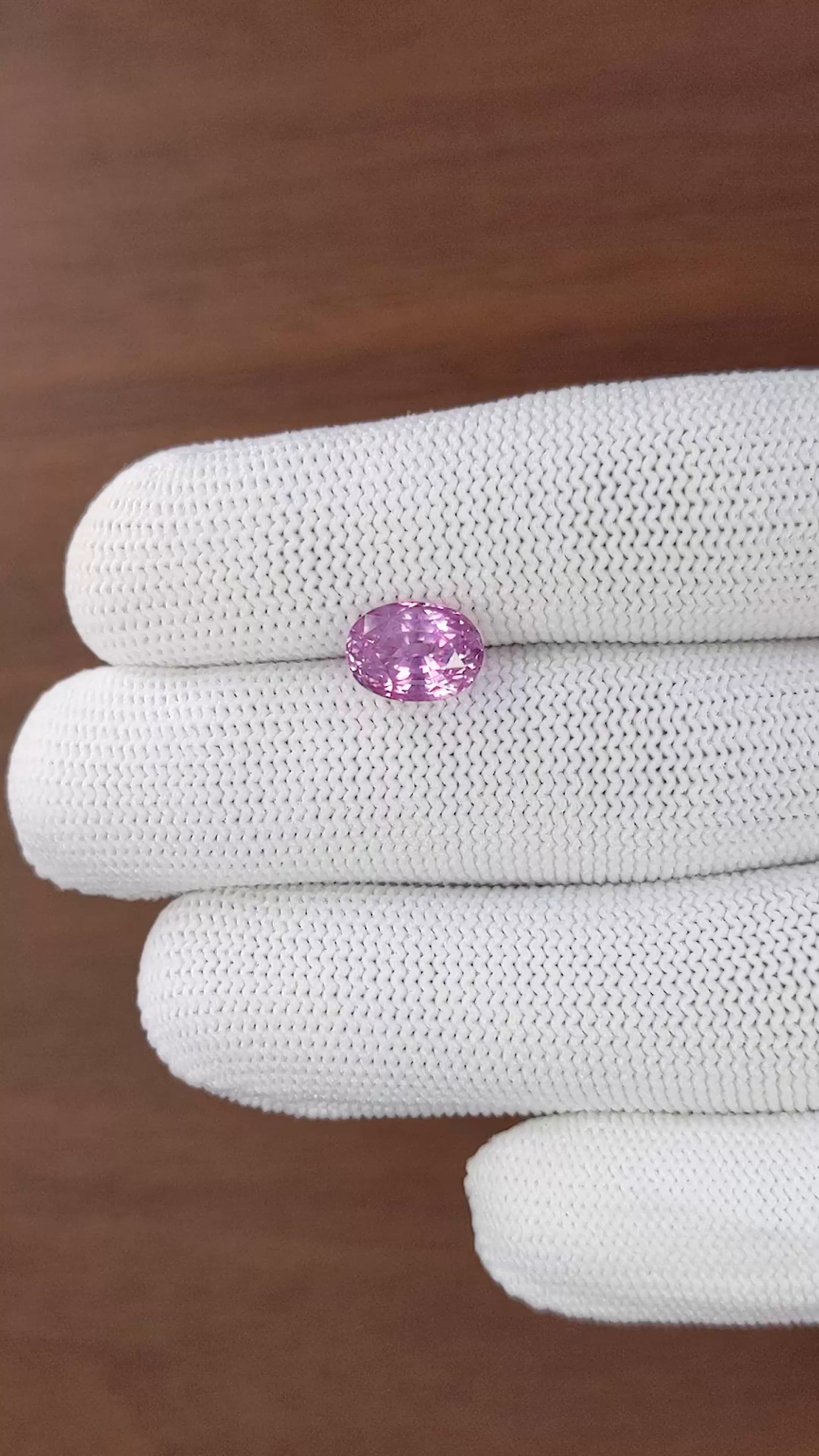 4.57 Ct. Purplish Pink Sapphire from Ceylon (Sri Lanka) Size Video