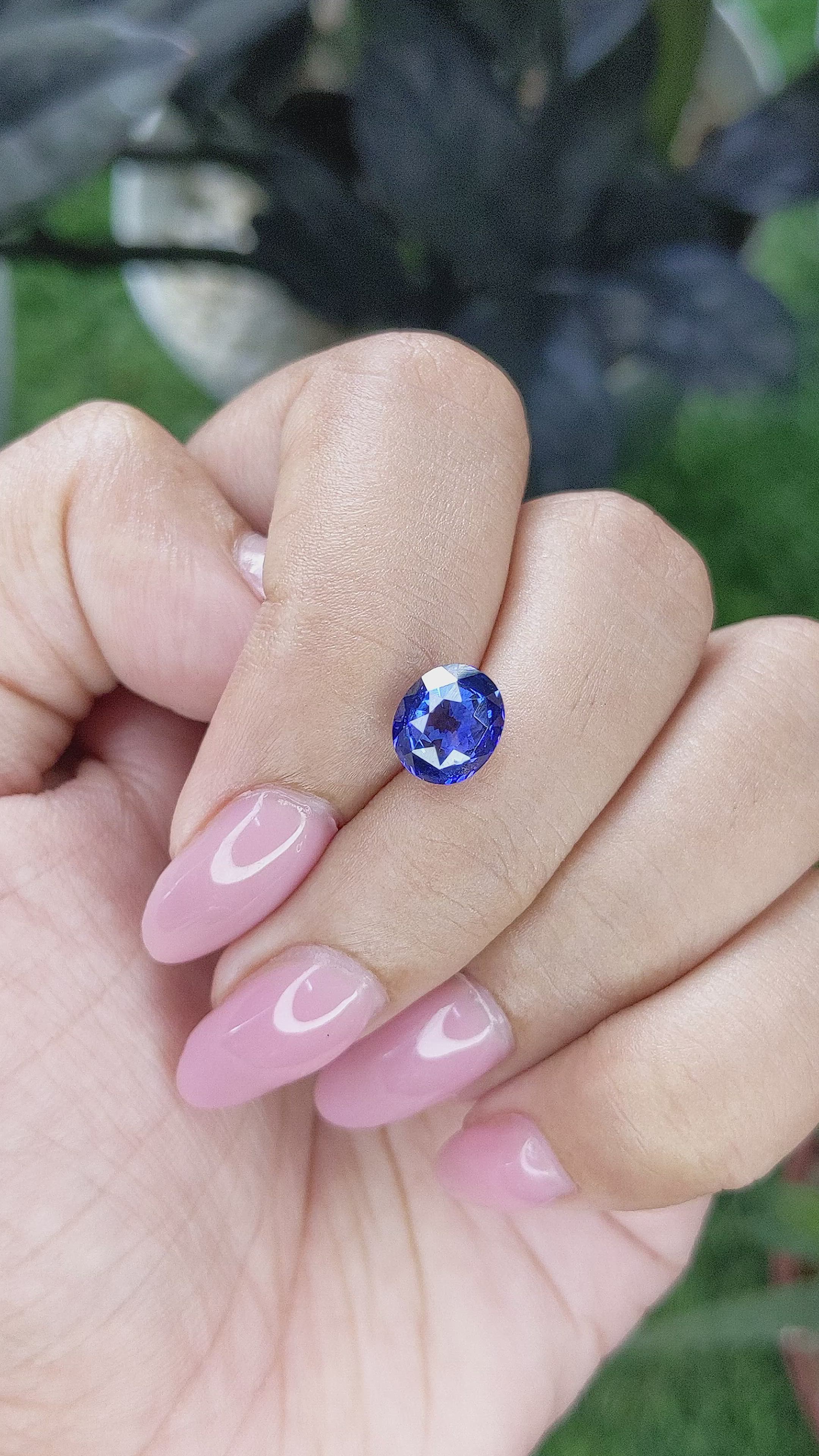 2.55 Ct. Blue Sapphire from Ceylon (Sri Lanka) Size Video