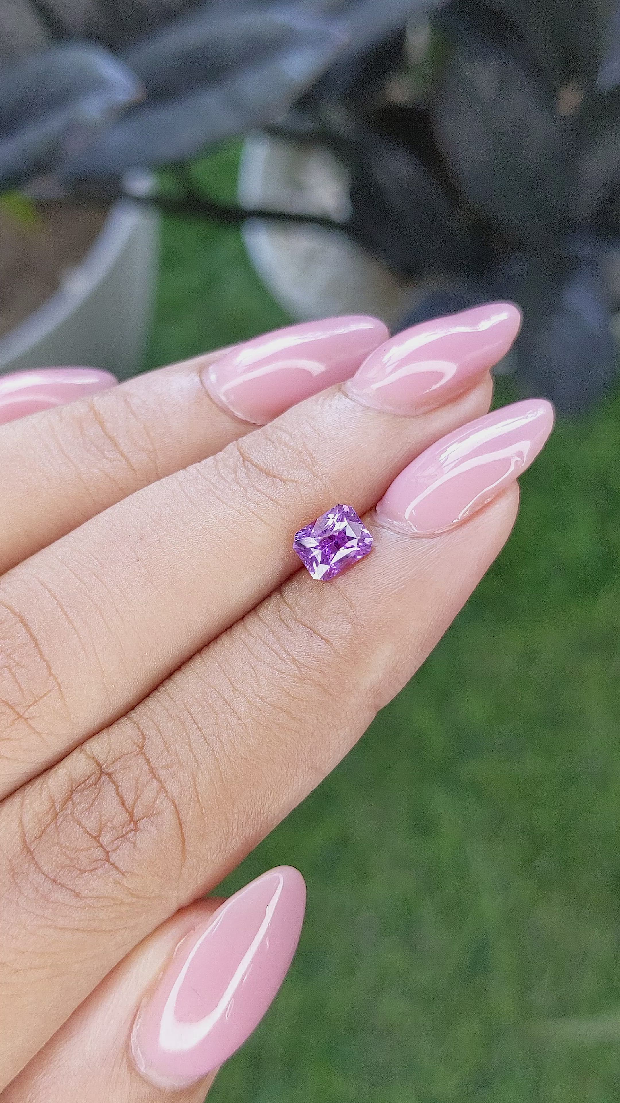 1.01 Ct. Purple Sapphire from Madagascar Size Video