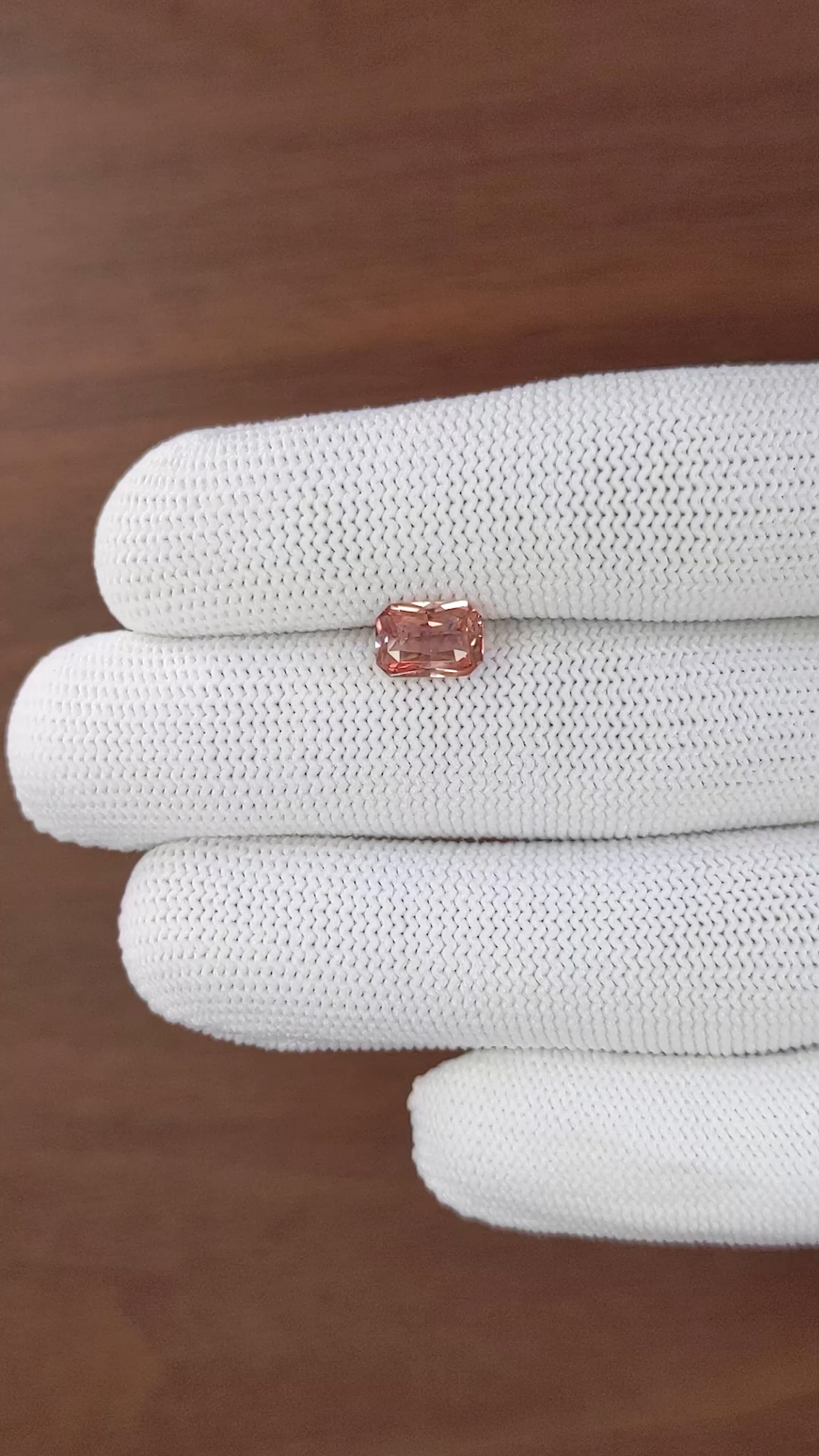 1.66 Ct. Padparadscha Sapphire from Madagascar Size Video