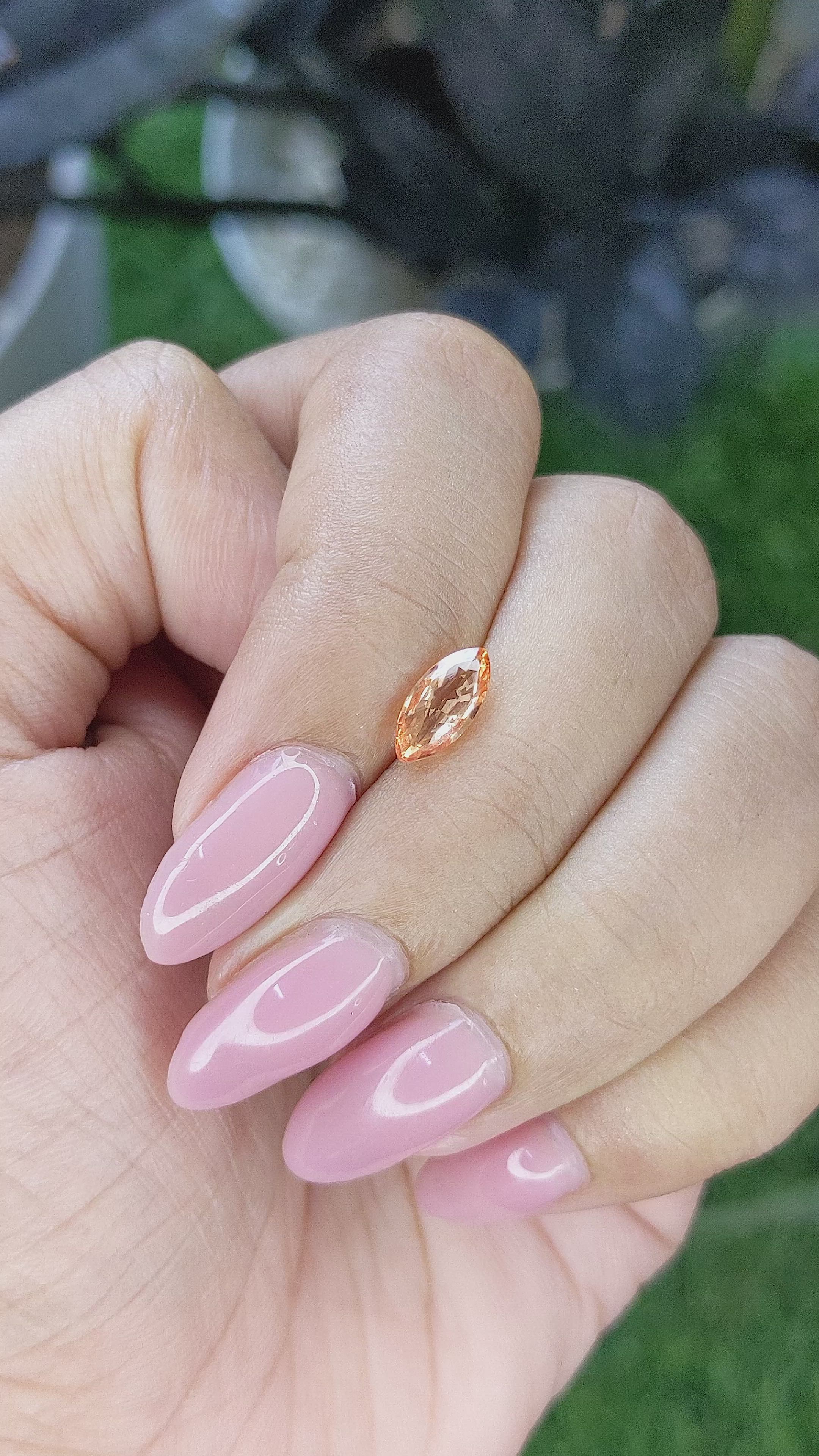 1.00 Ct. Padparadscha Sapphire from Madagascar Size Video