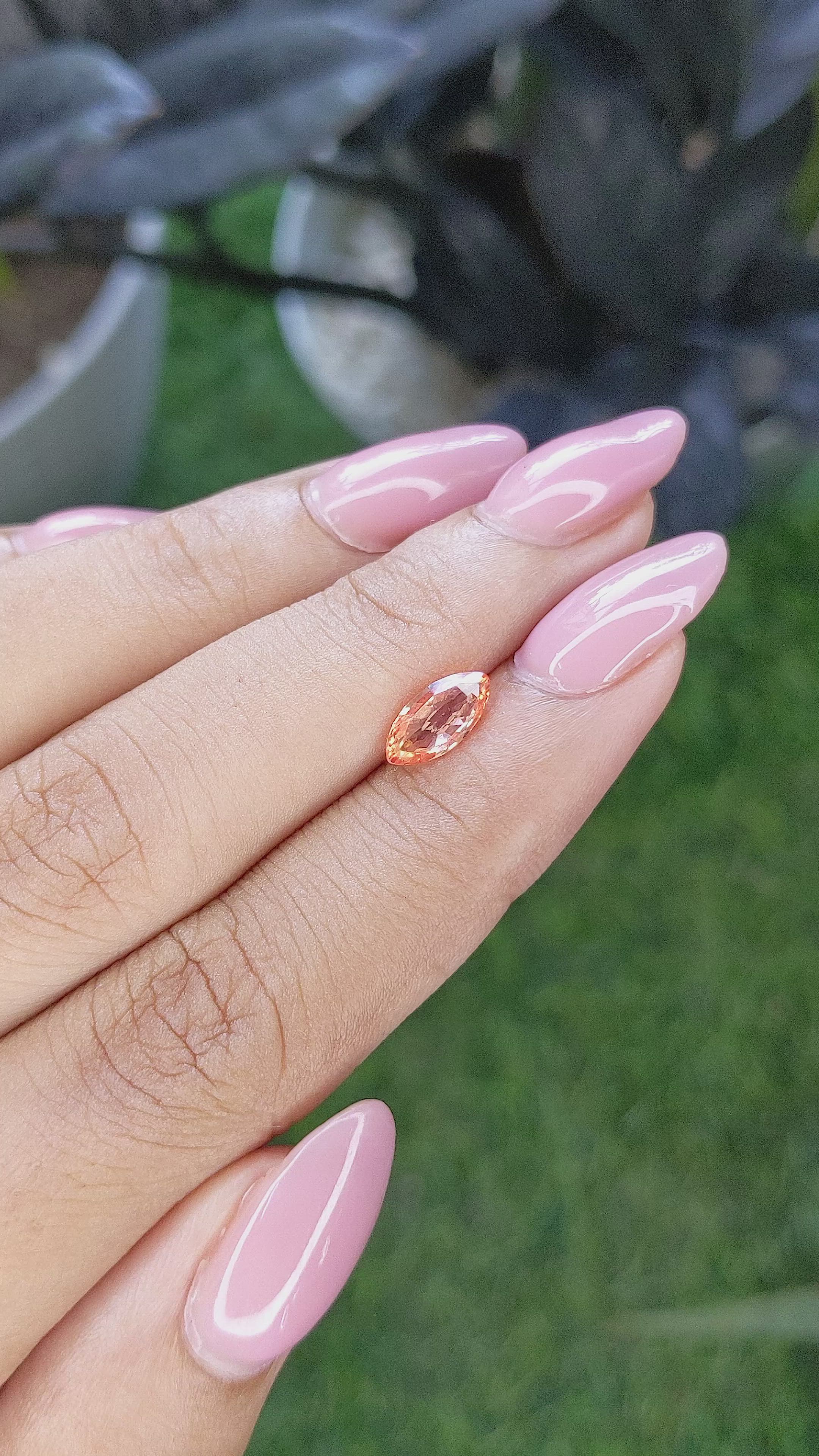 1.00 Ct. Padparadscha Sapphire from Madagascar Size Video