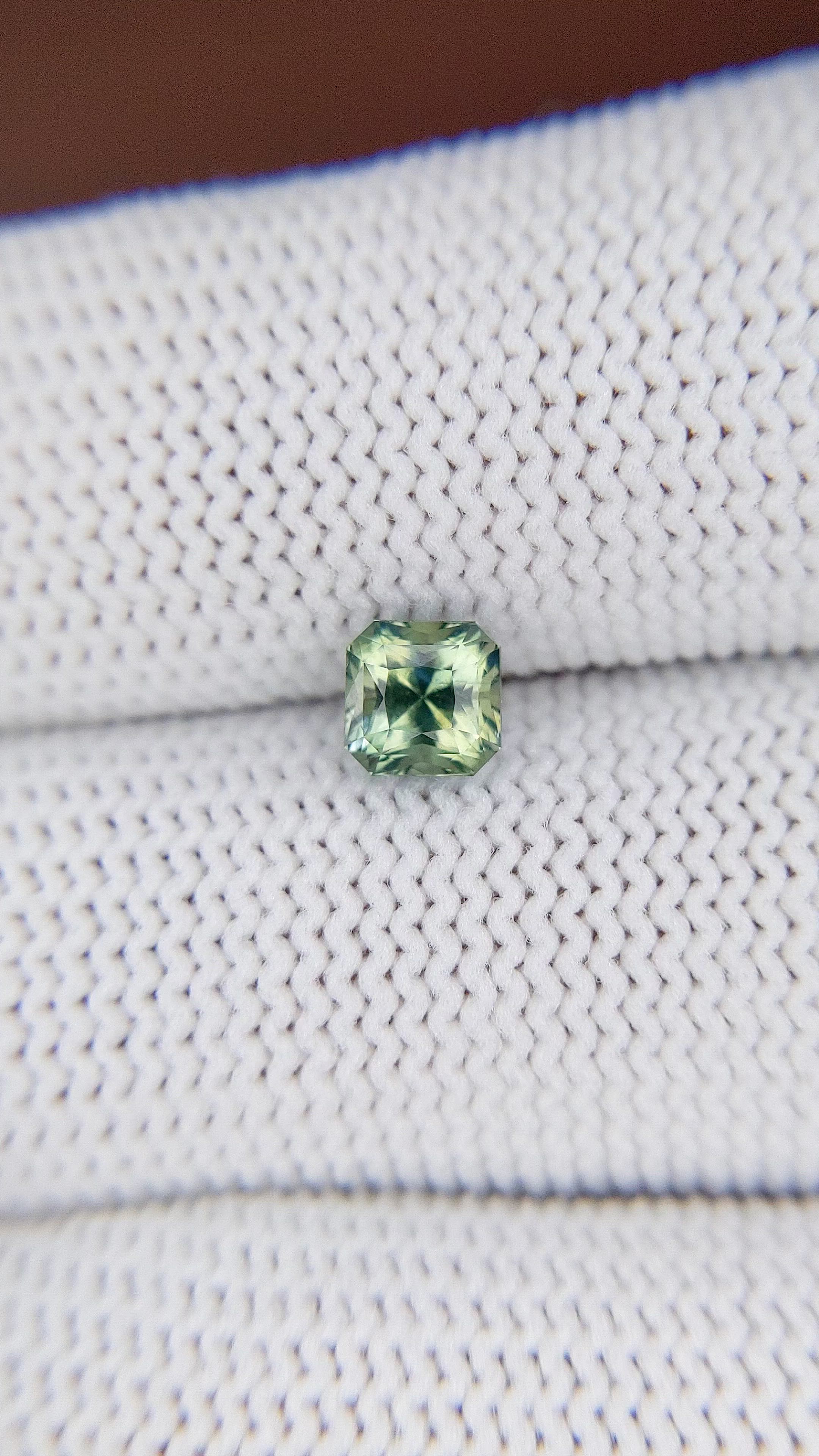1.07 Ct. Bluish Green Sapphire from Madagascar Size Video