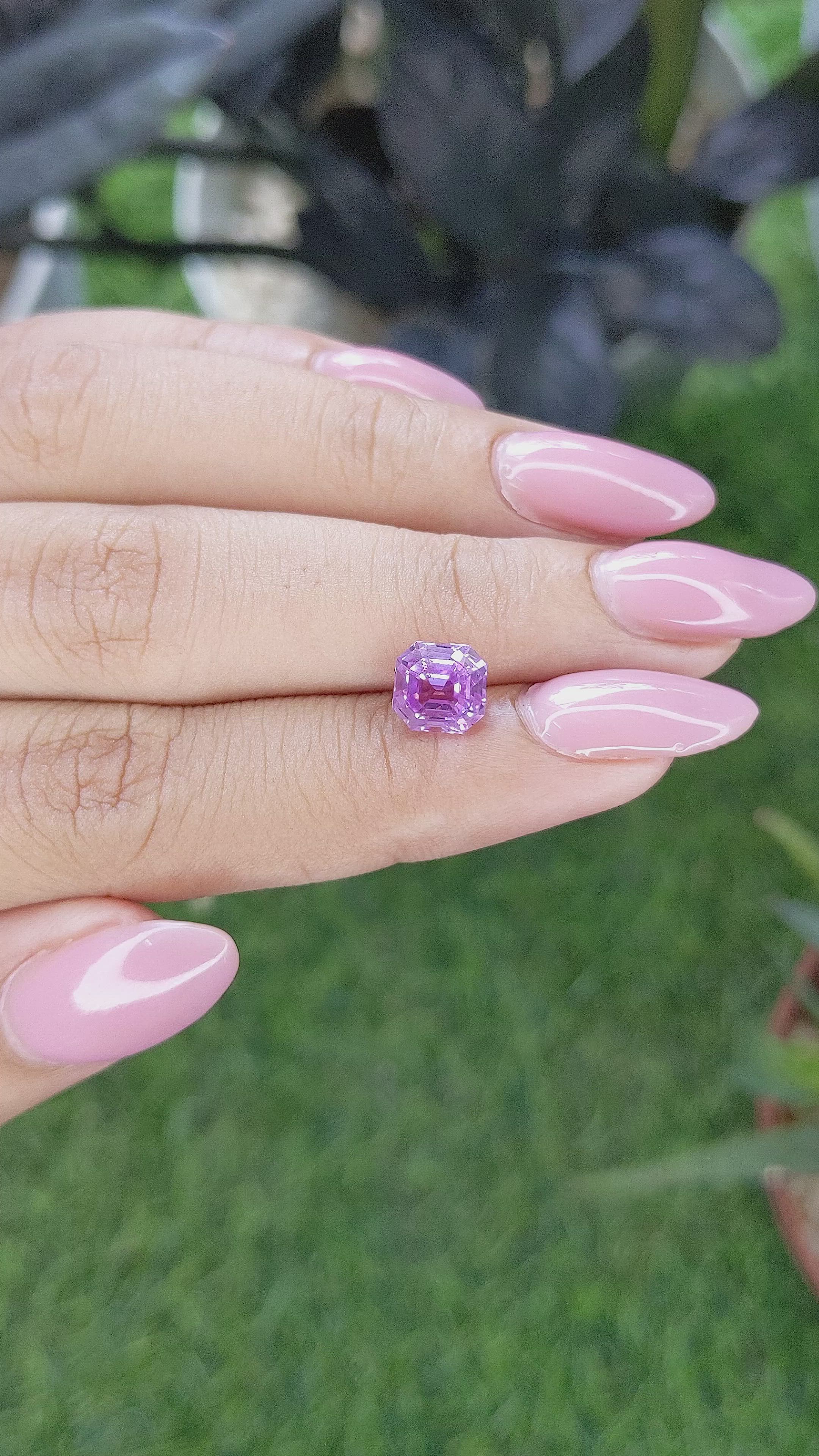 2.53 Ct. Pinkish Purple Sapphire from Ceylon (Sri Lanka) Size Video