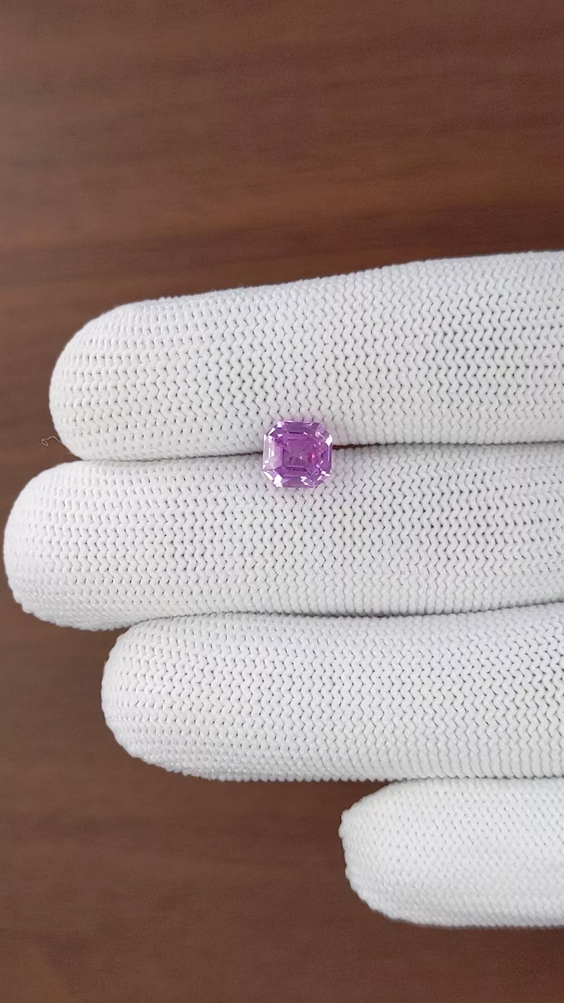 2.53 Ct. Pinkish Purple Sapphire from Ceylon (Sri Lanka) Size Video