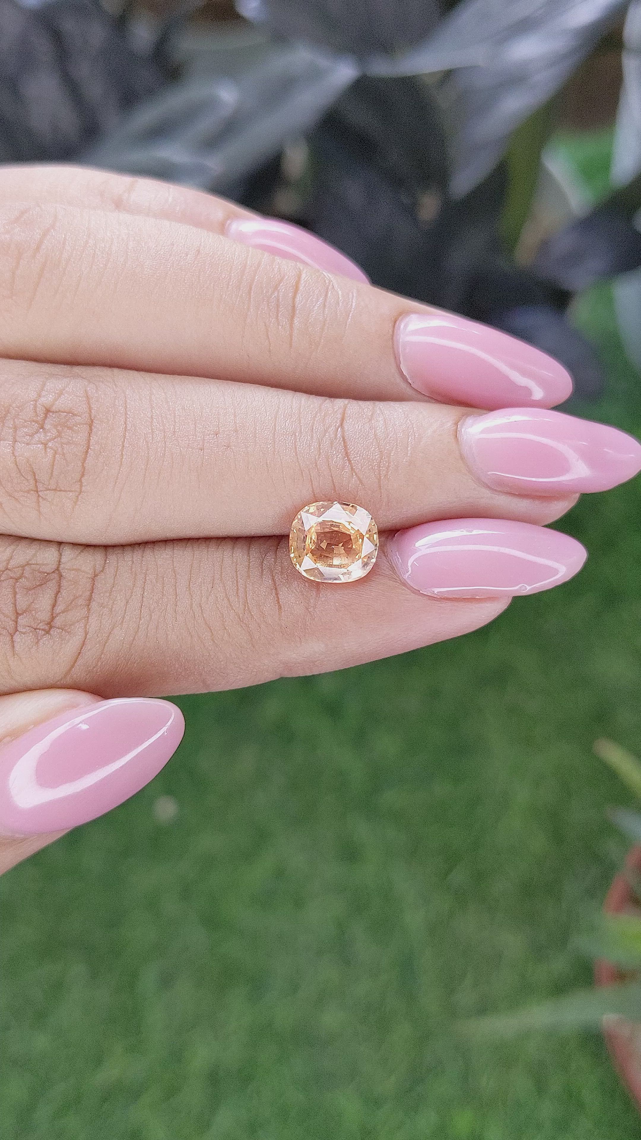 2.03 Ct. Padparadscha Sapphire from Ceylon (Sri Lanka) Size Video