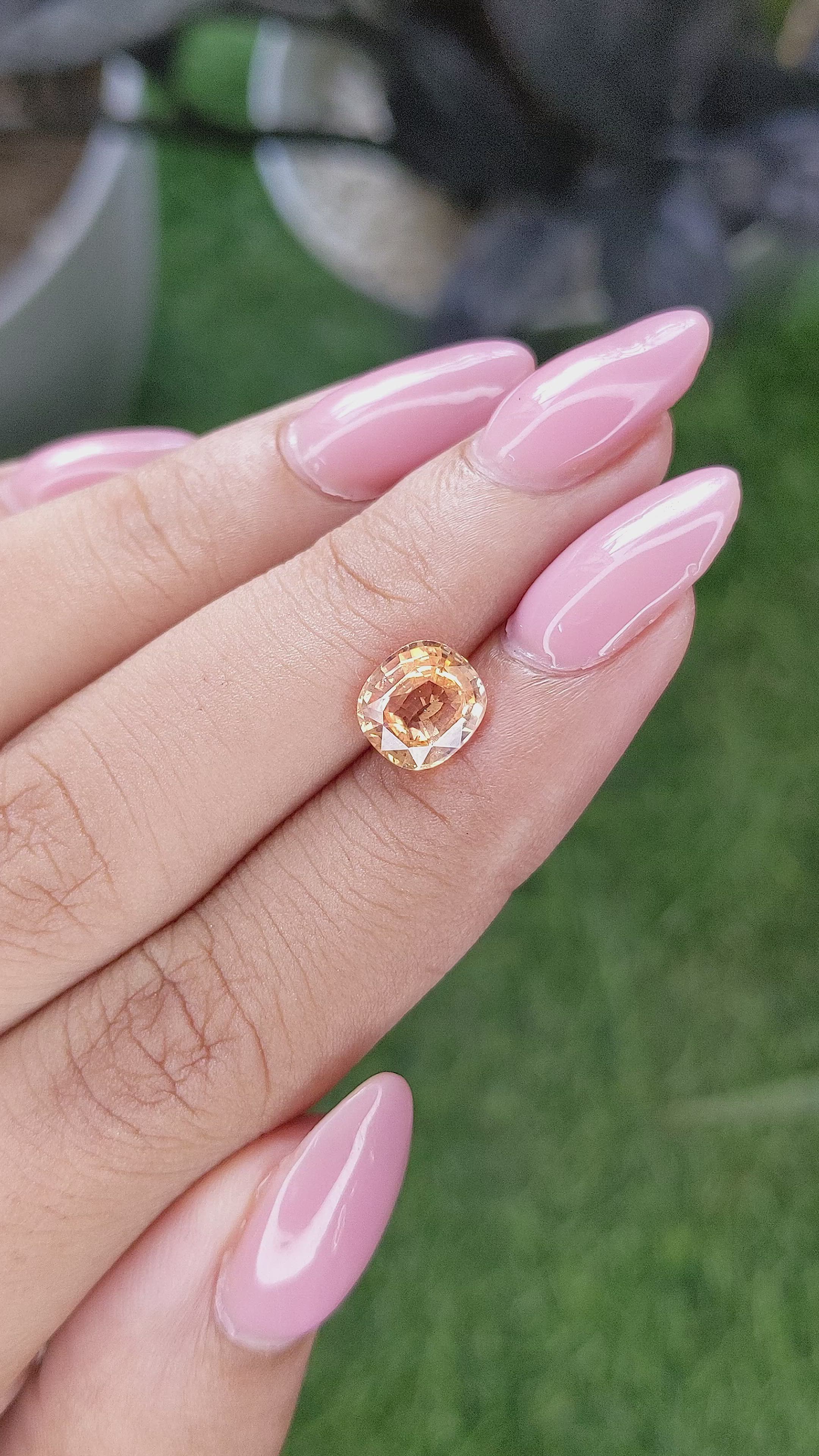 2.03 Ct. Padparadscha Sapphire from Ceylon (Sri Lanka) Size Video