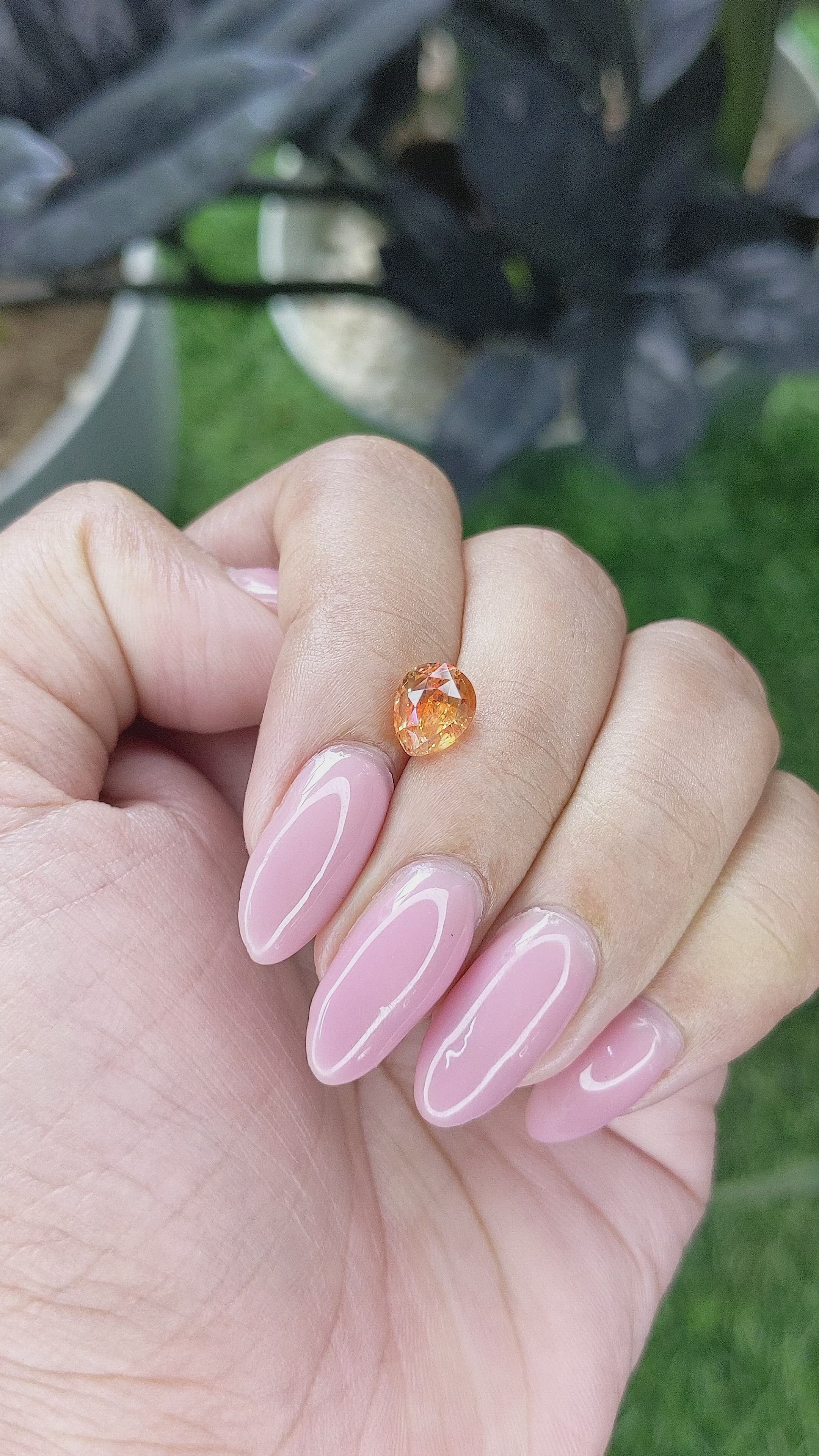 2.02 Ct. Padparadscha Sapphire from Ceylon (Sri Lanka) Size Video