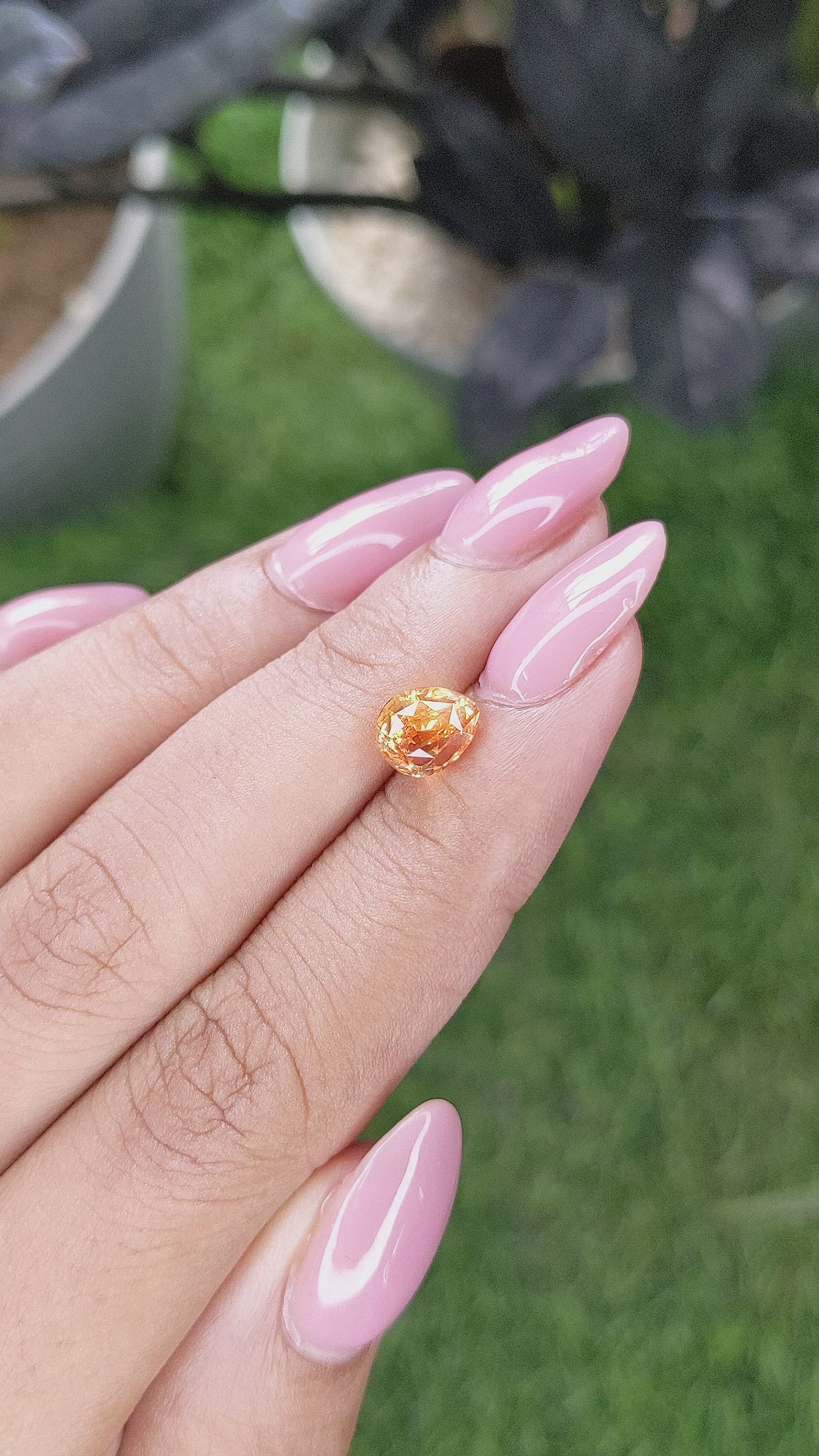 2.02 Ct. Padparadscha Sapphire from Ceylon (Sri Lanka) Size Video