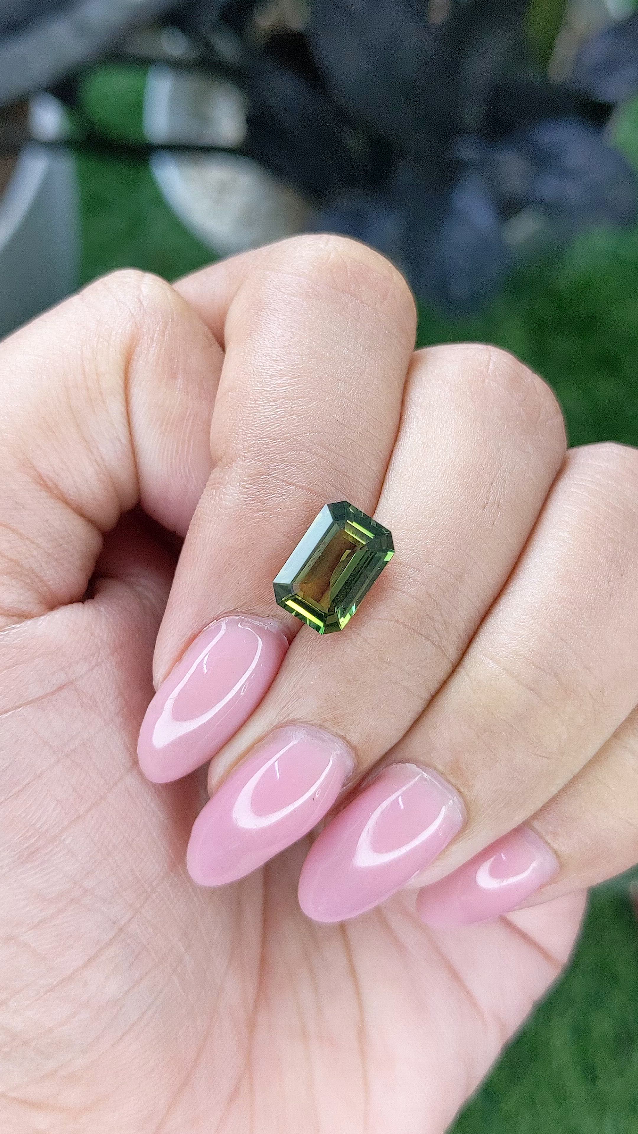 2.99 Ct. Yellowish Green Sapphire from Madagascar Size Video